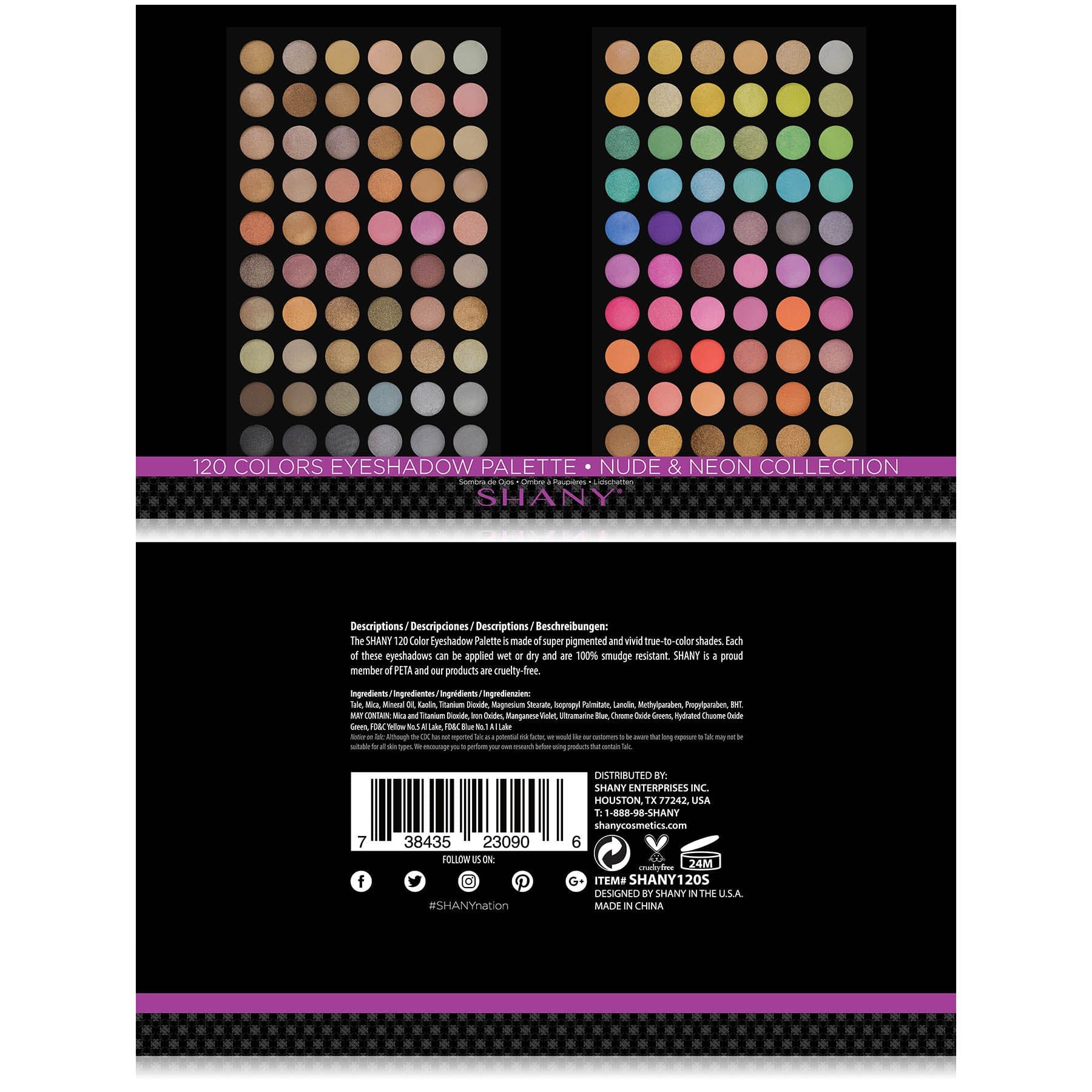 Ultimate Fusion 120 Color Eyeshadow Palette - Natural Nude & Neon Shades for Day & Night Makeup Looks | Perfect for Professional Artists & Beginners
