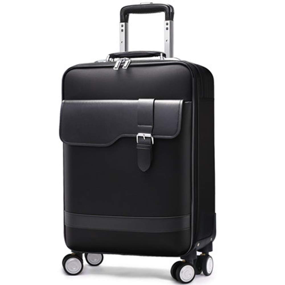 Premium 20-inch Black Oxford Cloth Trolley Case - Lightweight Laptop & Tablet Carry-On Suitcase with Universal Wheels for Business Travel (Ideal for Executives, Commuters & Airplane Hand Luggage)
