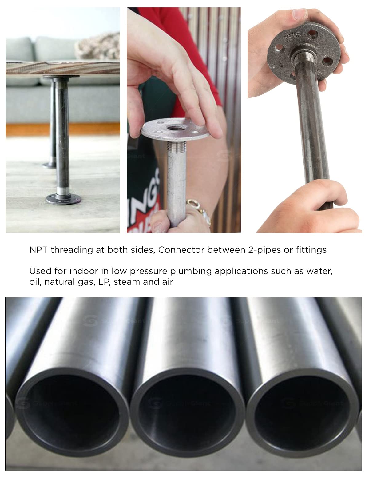 Everflow Supplies PCGL4060 60-Inch Pre-Cut Galvanized Steel Pipe - 4