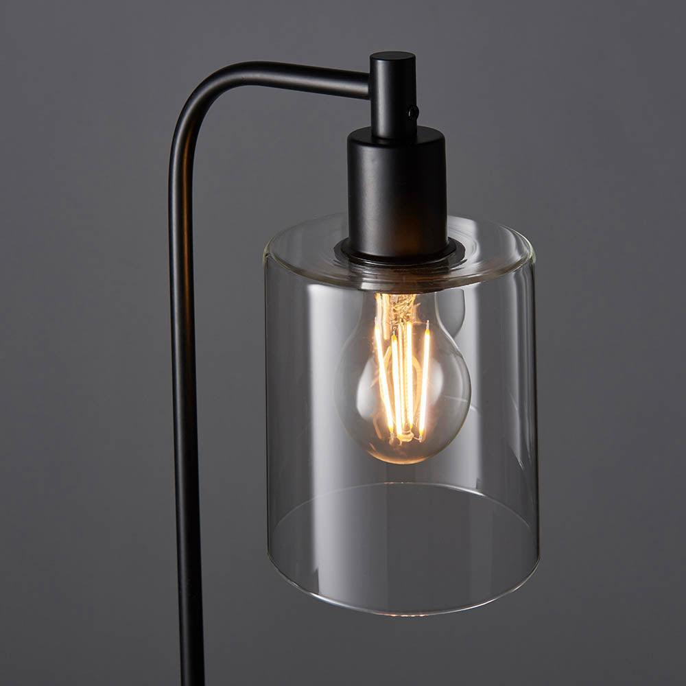 Endon Toledo Modern Black Table Lamp - 1 Light Bedside Desk Lamp for Living Room, Bedroom, or Office Decor