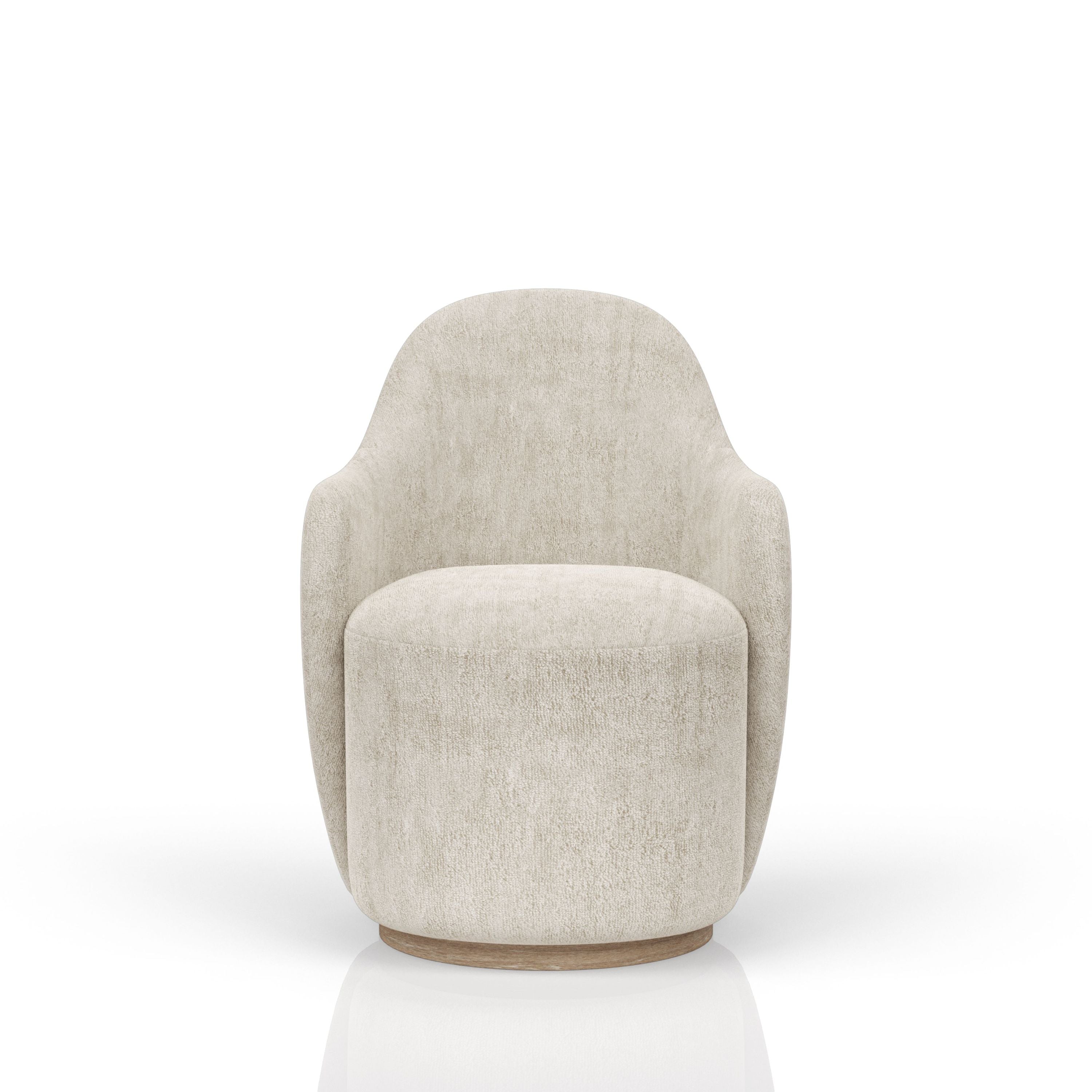Luxury Cocoa & Ivory Swivel Barrel Chair - 360° Rotating Accent Chair for Living Room, Bedroom, Office - Modern Comfortable Reading Chair with Sturdy Base