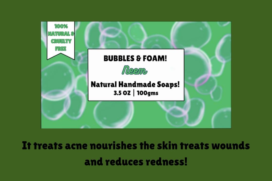 Organic Neem Soap Bar for Acne & Skin Care - 10.5oz Large Size (1 Pack) - Natural Antibacterial Cleanser for Face & Body - Perfect for Sensitive Skin & Eczema Relief