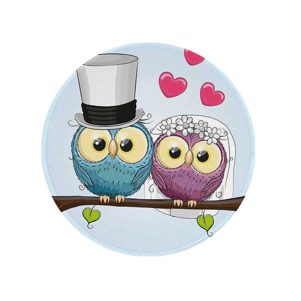Non-Slip Round Mouse Pad for Laptop & Computer - 7.9 Inch Rubber Base Desk Mat with Cute Cartoon Couple Design, Personalized Small Mousepad Gift for Women - Perfect for Office, Gaming & Home Workspace