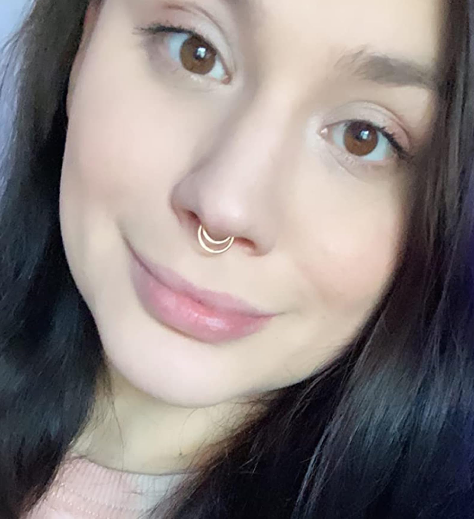 QWALIT Fake Nose Rings & Septum Piercings - Clip On Non-Piercing Faux Nose Hoops for Women & Men | Costume Jewelry for Halloween, Cosplay & Fashion Accessories