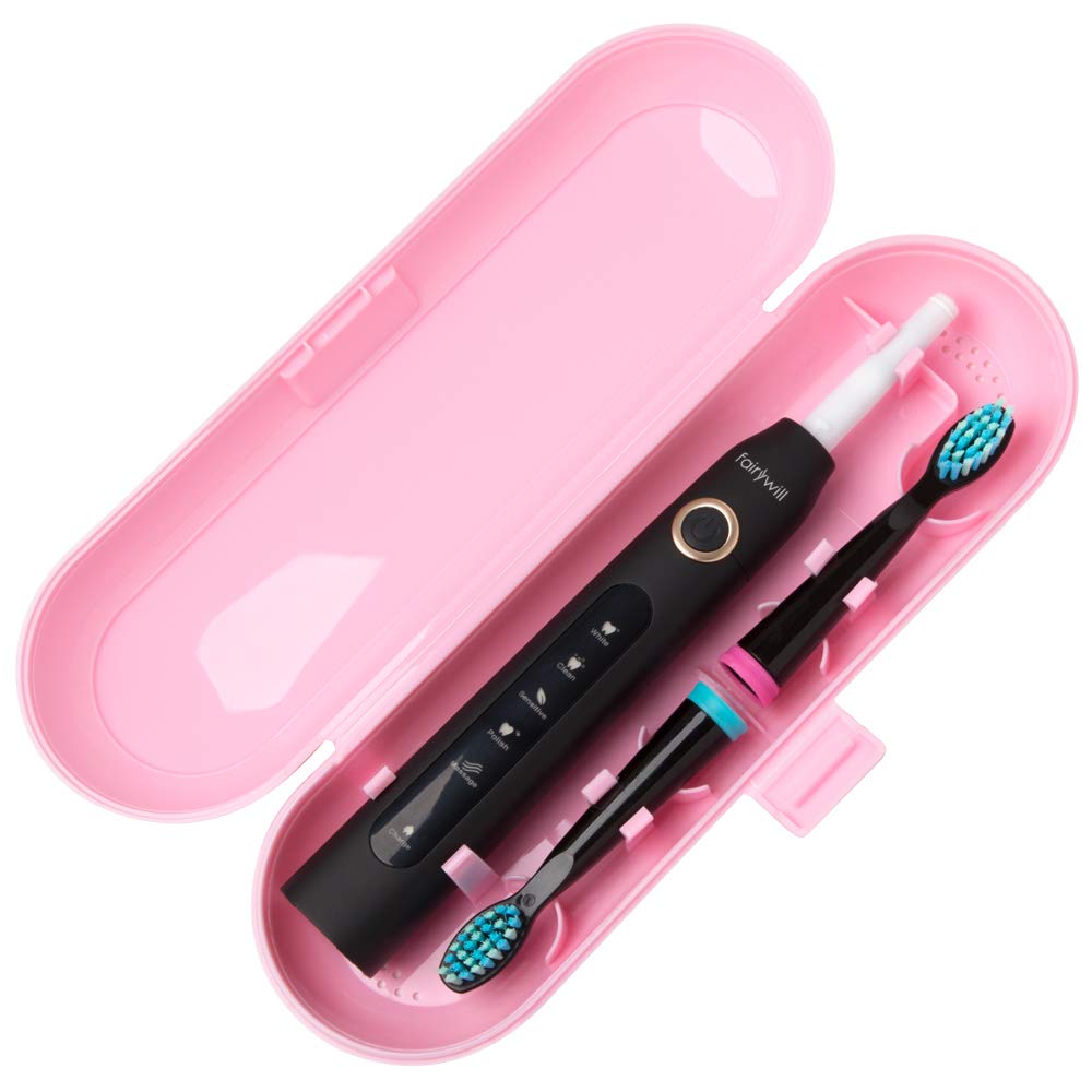 Waterproof Electric Toothbrush Travel Case for Fairywill/TEETHEORY/Seago/DNSLY - Pink Portable Storage Holder for Sonic Toothbrush Heads & Charger | Perfect for Travel, Gym & Daily Use