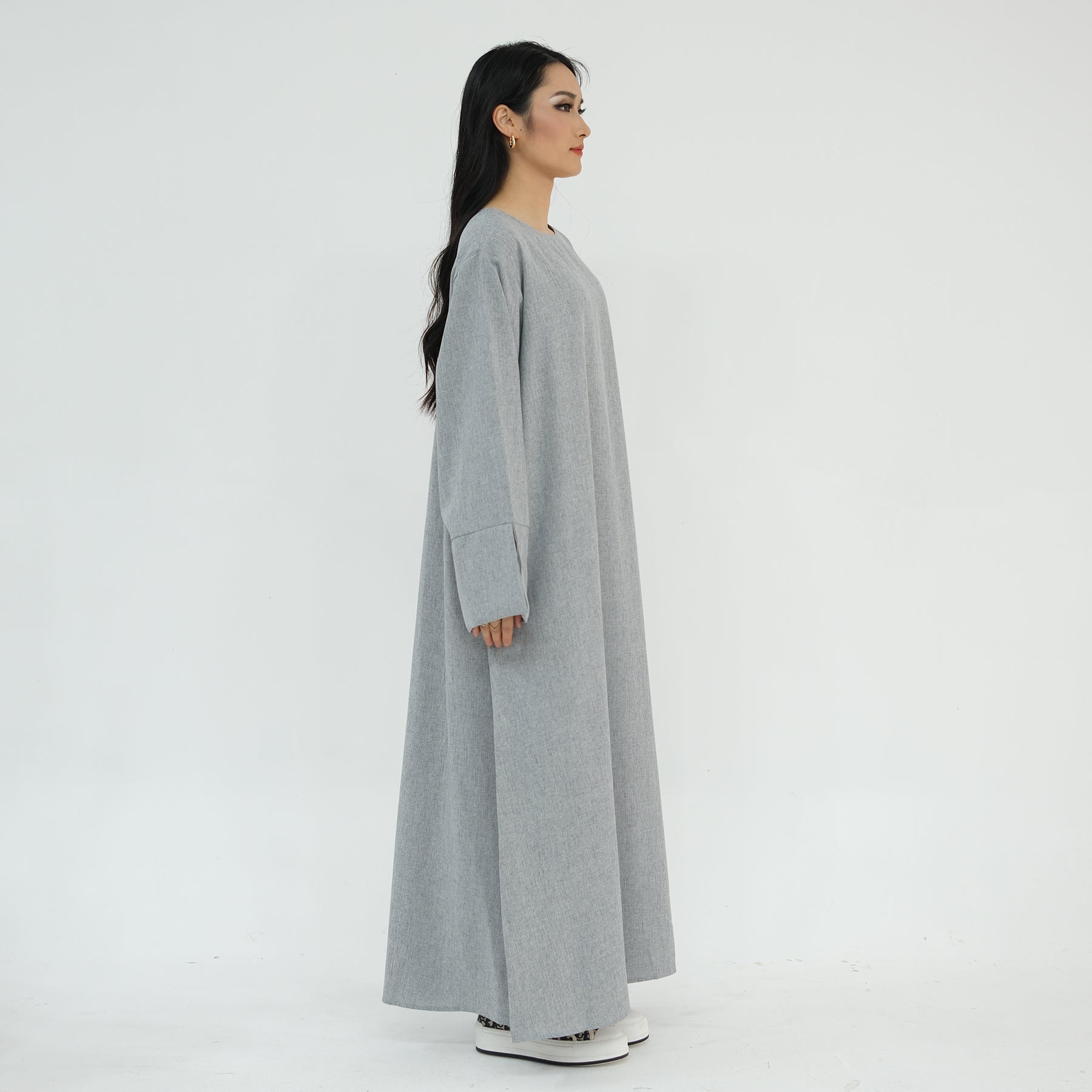 Stylish Heather Gray Everyday Abaya - Modest Islamic Dress for Women - Perfect for Prayer, Work & Casual Wear