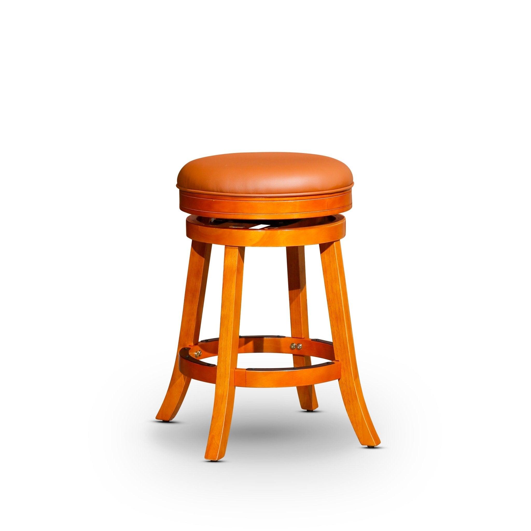 Creede Bonded Leather Backless Swivel Stool - 24