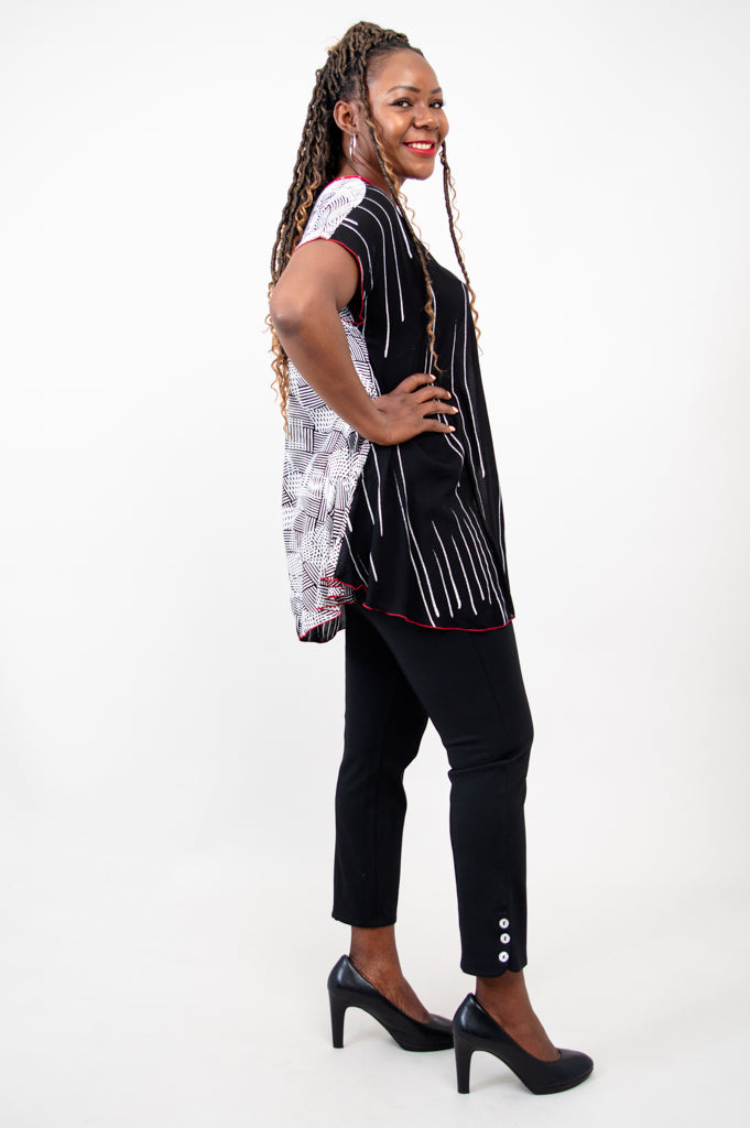 Gayle Top - Textured Abstract Print Women's Blouse | Stylish Casual & Office Wear for Everyday Outfits
