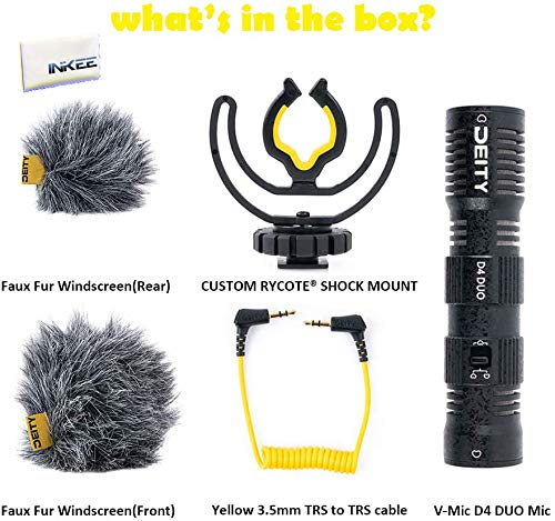 Deity V-Mic D4 DUO Dual Cardioid Camera Microphone - Professional Shotgun Mic for DSLR, Mirrorless & Video Cameras - Perfect for Vlogging, Interviews & Film Making