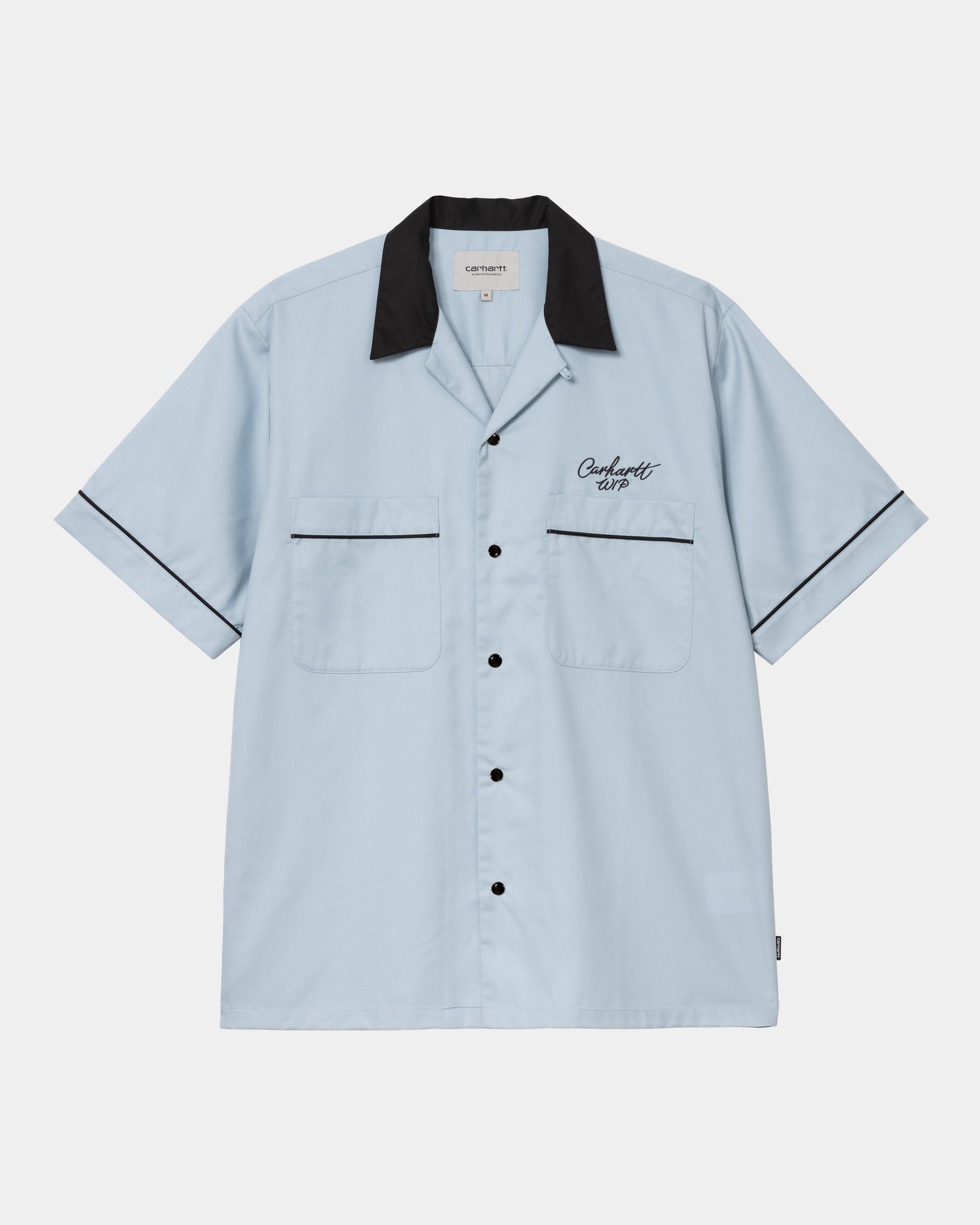Men's Short Sleeve Bowl Neck T-Shirt - Blue Fog & Black Color Options | Casual Wear, Street Style, Summer Outfits