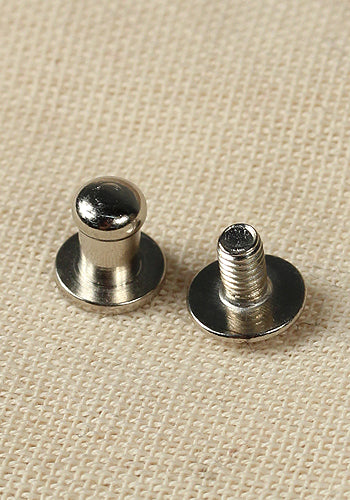 5x Button Rivets M3 Size 7.6x4.5mm Brass/Nickel Fasteners for Leather Craft, DIY Projects & Costume Accessories - Perfect for Belts, Bags & Clothing Repair