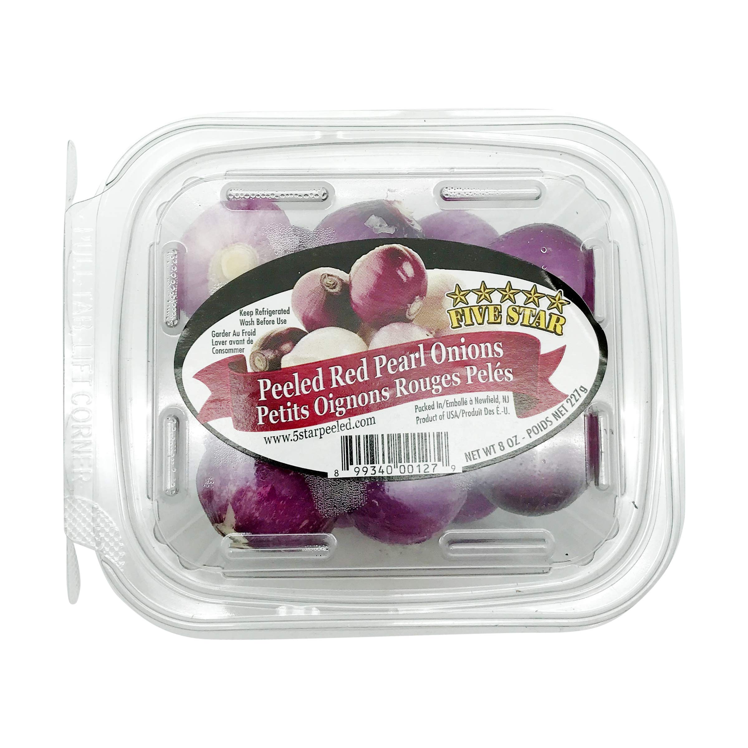 Fresh Peeled Red Pearl Onions - 8 oz | Premium Cooking Onions for Salads, Soups & Stir-Fry | Convenient Ready-to-Use Small Onions