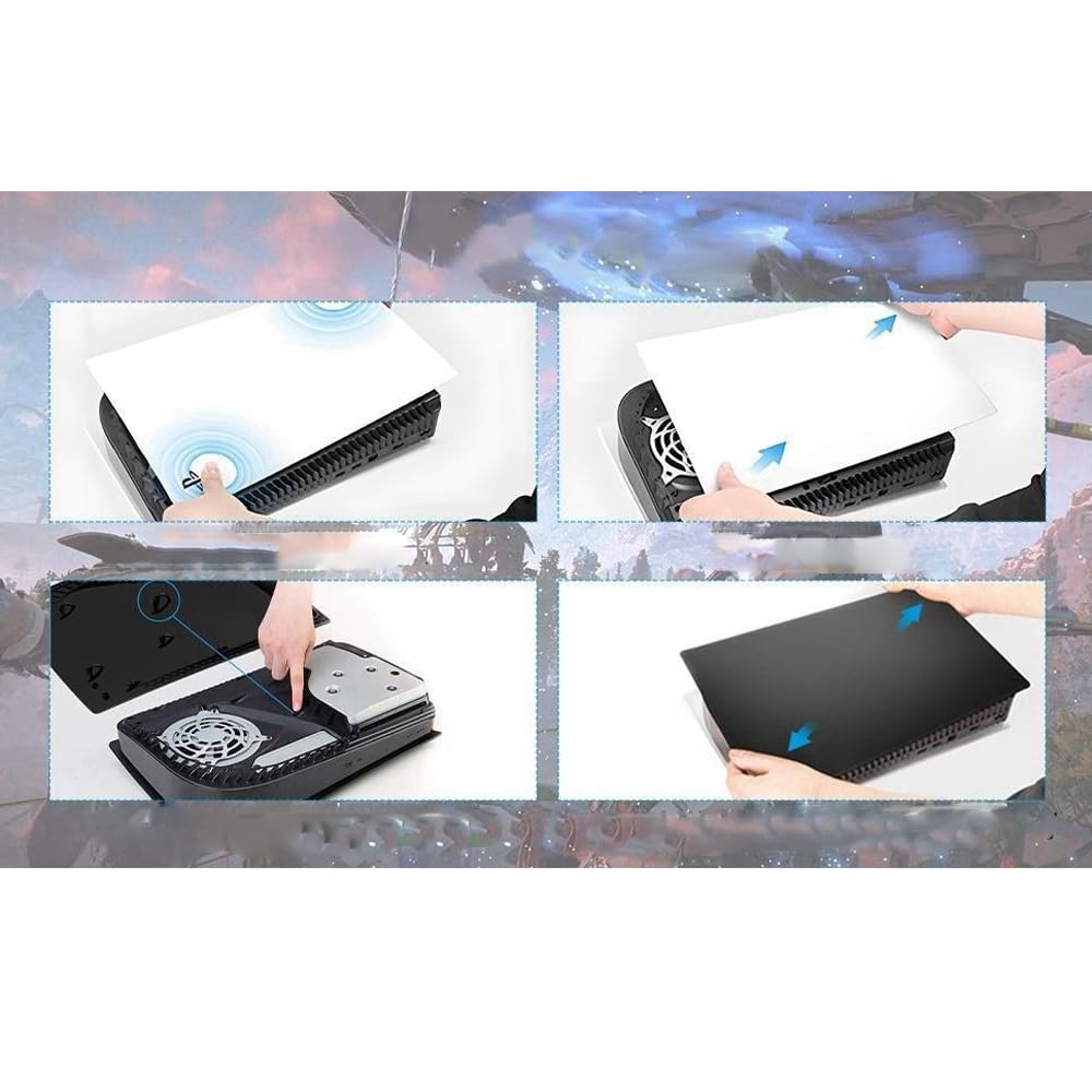 PS5 Face Plates & Console Cover for PlayStation 5 Disc Version - ABS Replacement Side Panels, Protective Game Case Shell Skin - Perfect for Gaming Setups & Home Entertainment