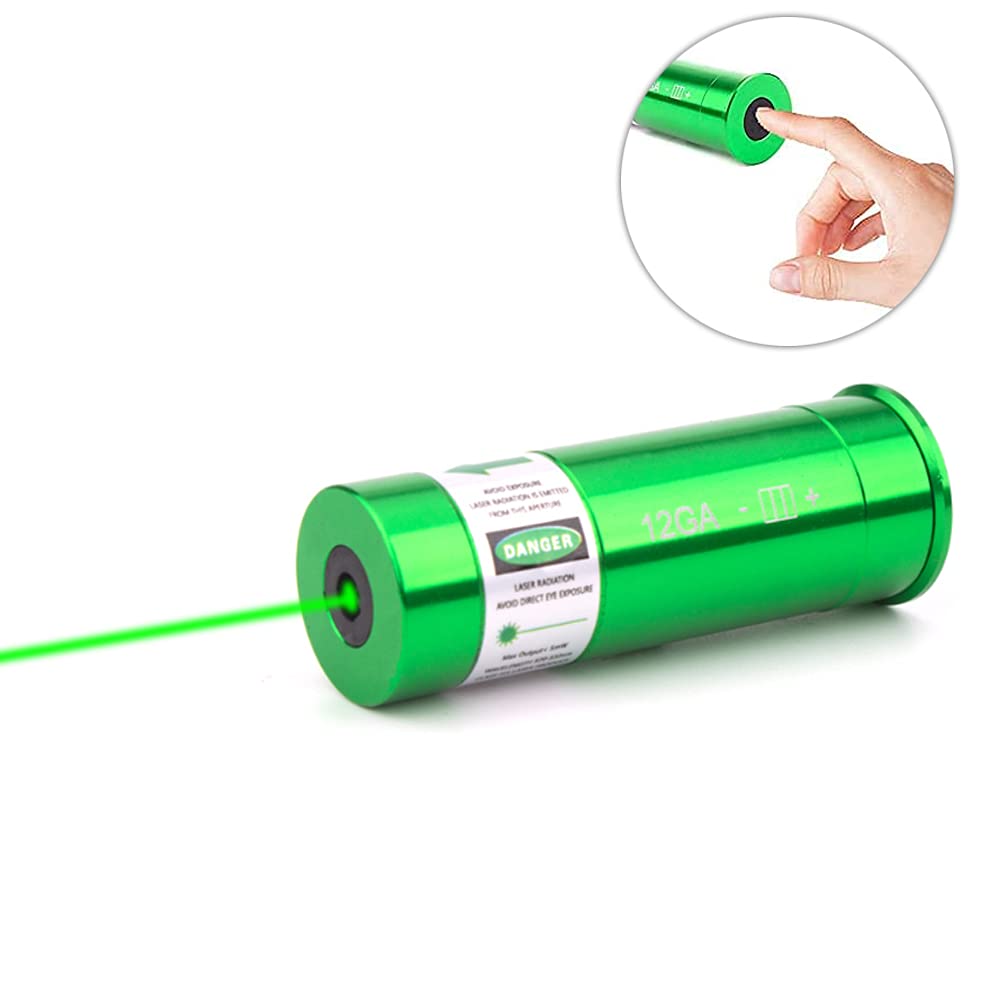 GOTICAL Green Laser Bore Sight 12g Boresighter with 3 Sets of Batteries - Durable & Accurate Firearm Sight Tool for Hunting, Shooting & Gun Range Practice