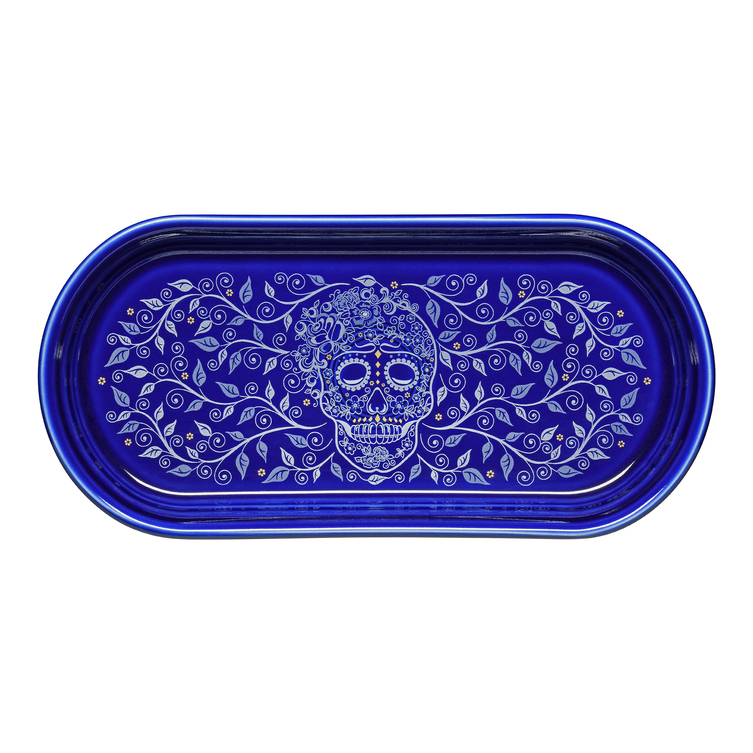SKULL AND VINE TWILIGHT 11 7/8 Inch Oblong Serving Platter - Halloween Party Tray, Gothic Dinnerware, Unique Serving Dish for Entertaining, Home Decor