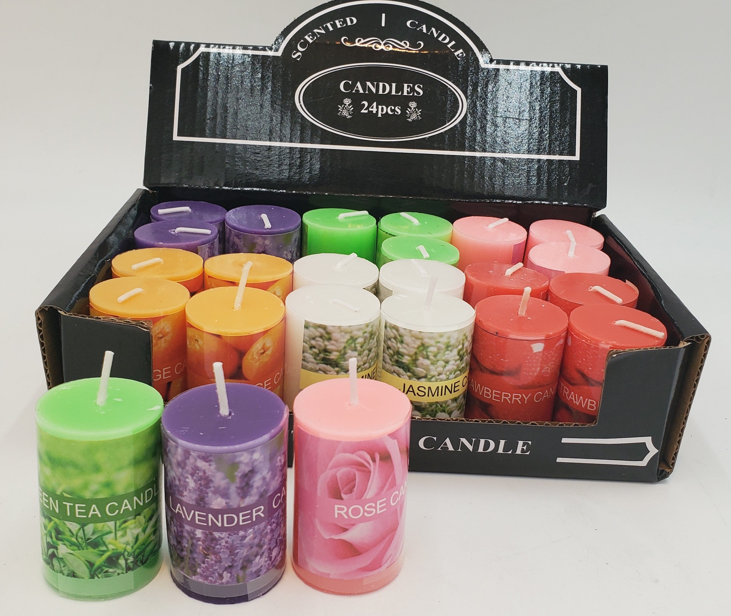 24-Piece Mini Fruit & Flower Scented Candles Set - Perfect for Home Decor, Wedding Favors, and Relaxation Gifts