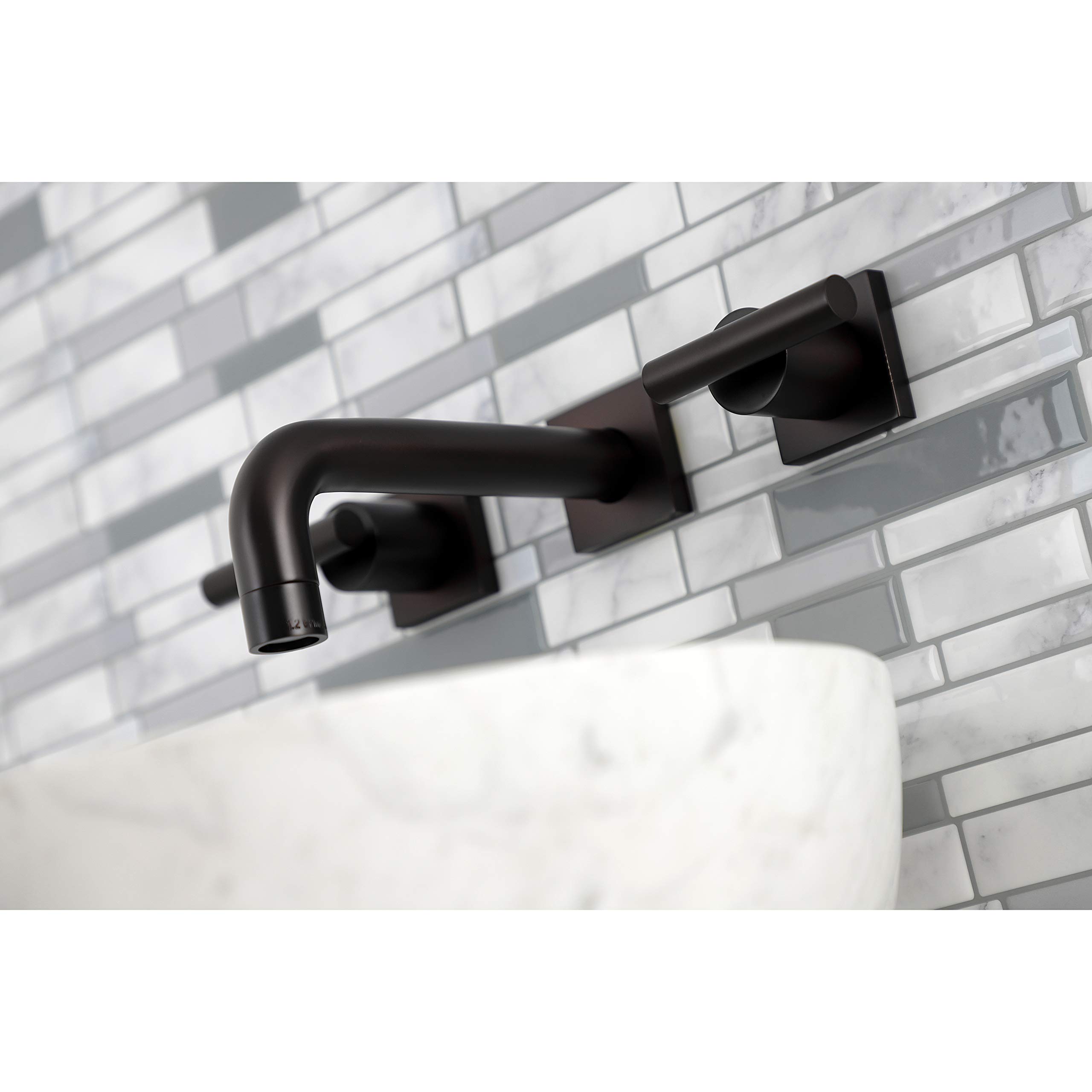 Kingston Brass KS6125CML Manhattan 7-Inch Oil Rubbed Bronze Bathroom Faucet - Perfect for Modern Vanities and Powder Rooms