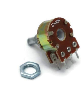 5-Pack 100K Ohm A100 B100 Dual Potentiometer Variable Resistor with D-Shaft for Audio Mixers, Guitar Pedals & DIY Electronics Projects
