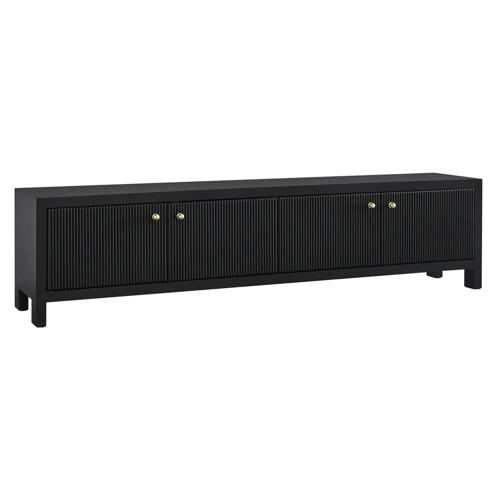 Ariana Large Black Entertainment Unit - Modern TV Stand with Storage for Living Room & Home Theater Setup