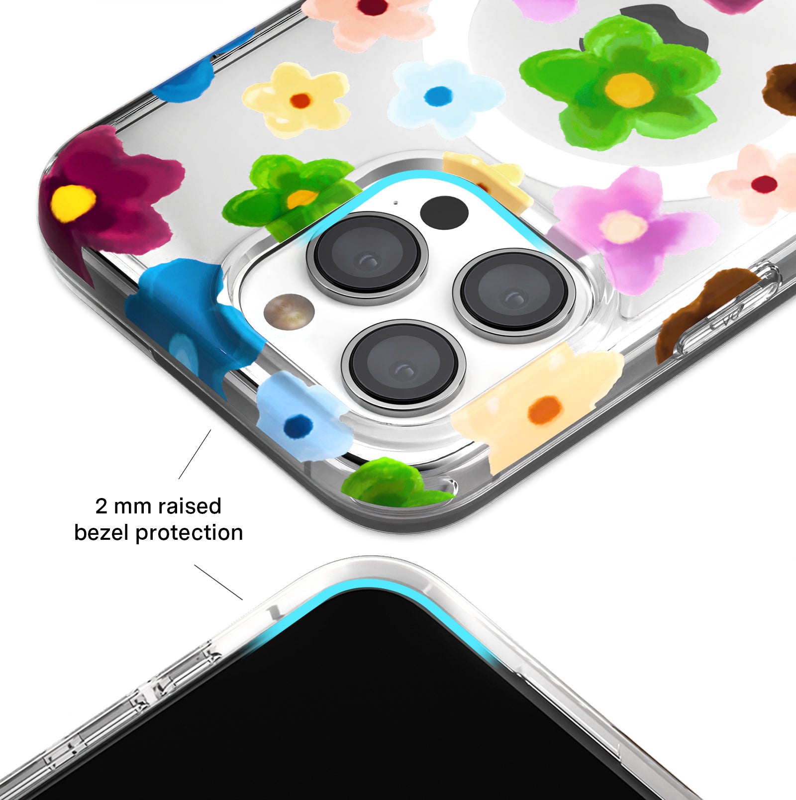 Flower Power iPhone Case - Vibrant Floral Design Protective Cover for iPhone 12/13/14/15 Pro Max - Perfect for Spring, Summer & Boho Style Lovers