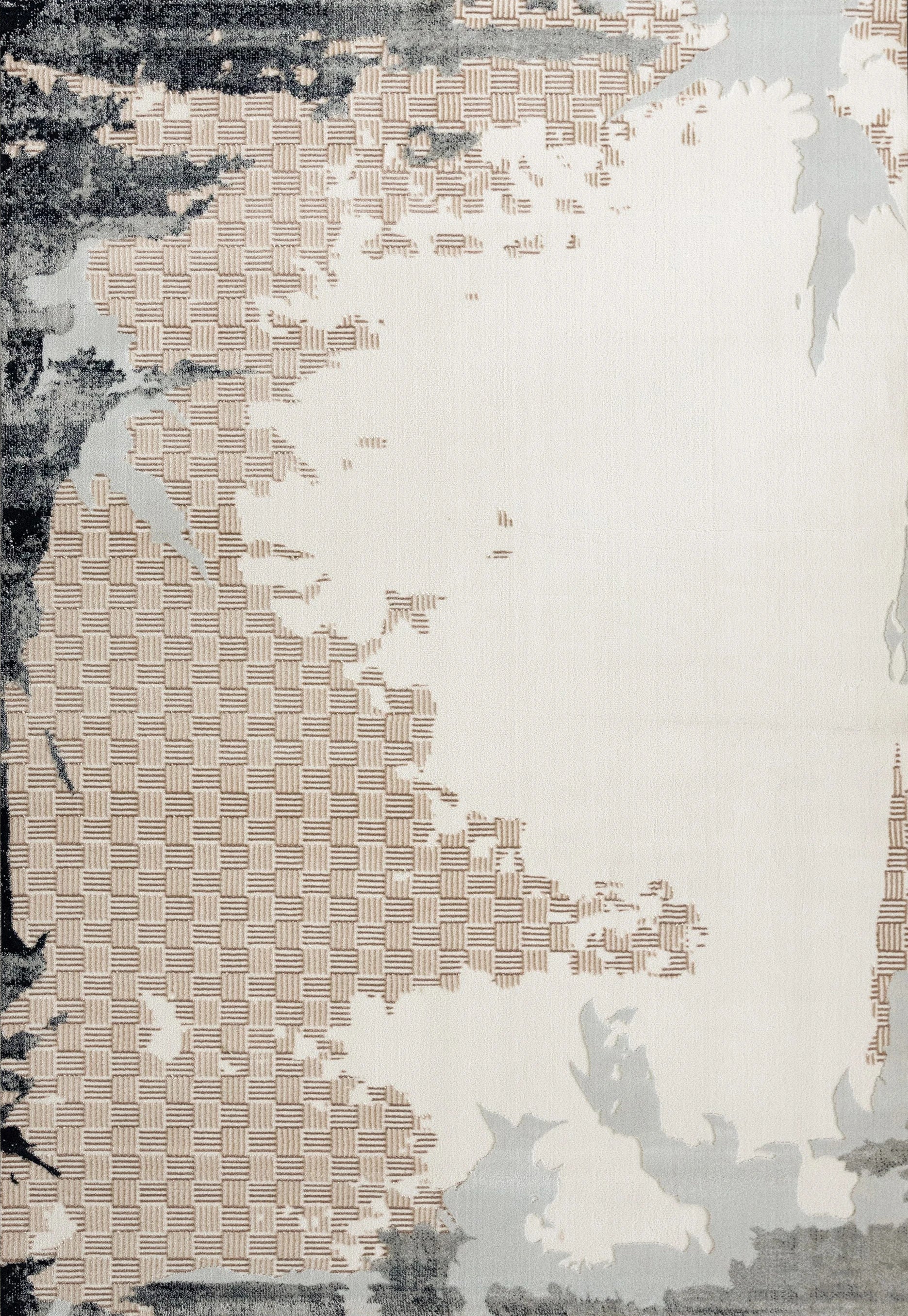 3D Abstract Textures High Pile Tufted Rugs - Soft Plush Carpet with Geometric Relief Design for Living Room, Bedroom & Office Decor