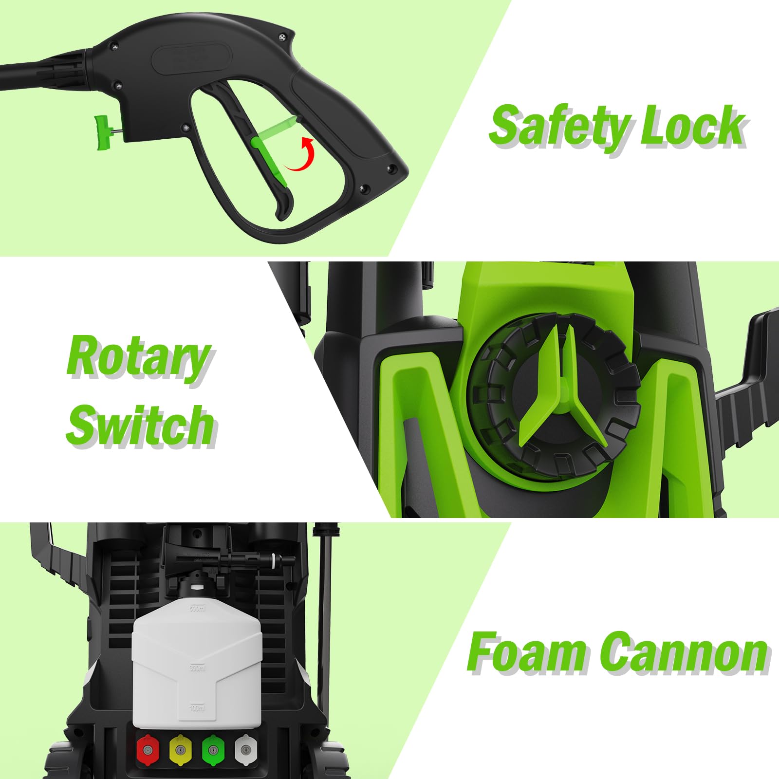 5000 PSI Electric Pressure Washer with Foam Cannon - 3.2 GPM High Power Cleaning Machine for Cars, Driveways & Outdoor Surfaces - Includes 35ft Cord, 20ft Hose, Hose Reel & 4 Nozzles - Perfect for Home, Garage & Commercial Cleaning