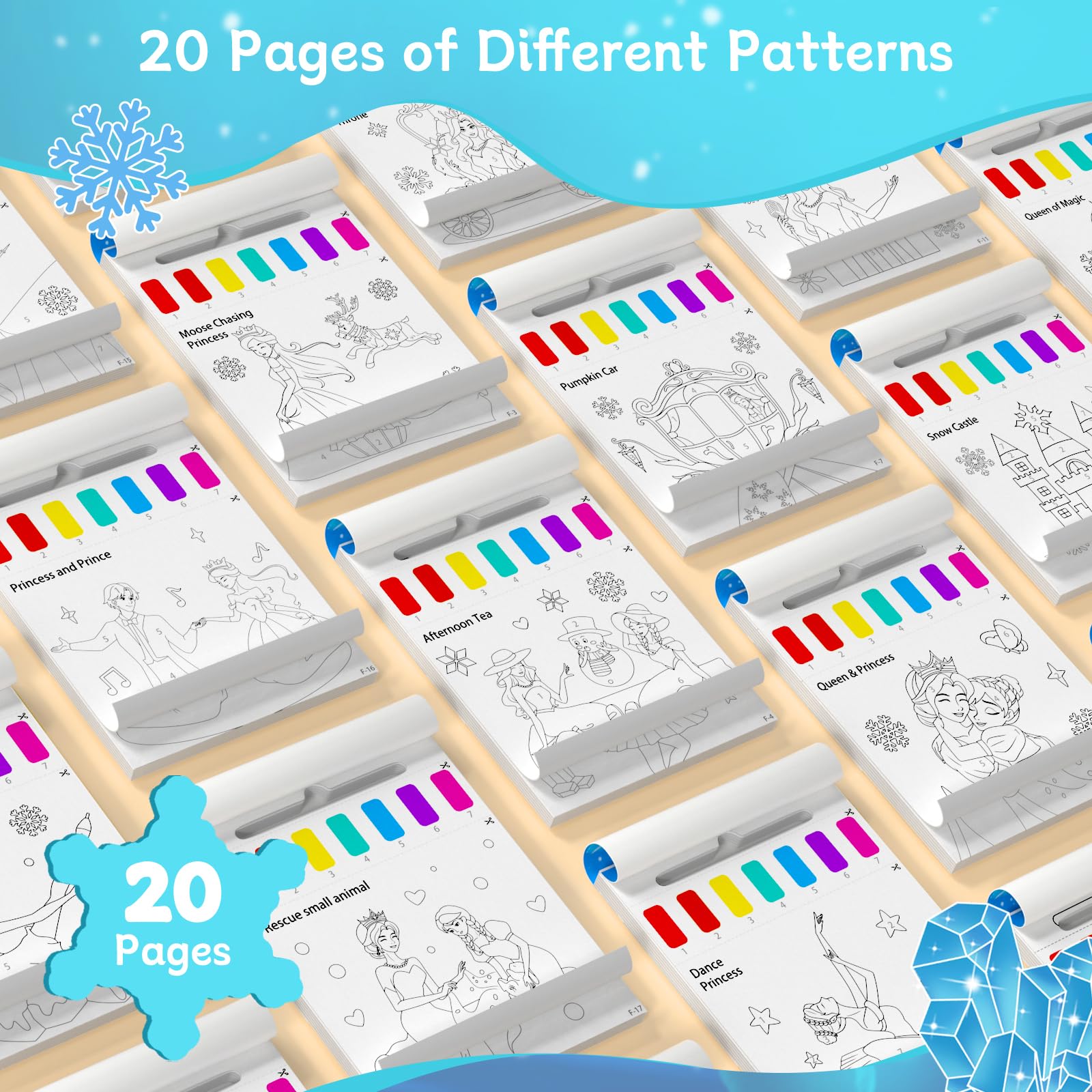 PERRYHOME Mess-Free Water Coloring Books for Kids Ages 3-8, Frozen Themed Paint with Water Activity Set - Toddler Arts & Crafts Toys, Perfect Birthday & Christmas Gifts for Girls & Boys | Fun Indoor Activity, Travel Entertainment & Creative Learning Tool