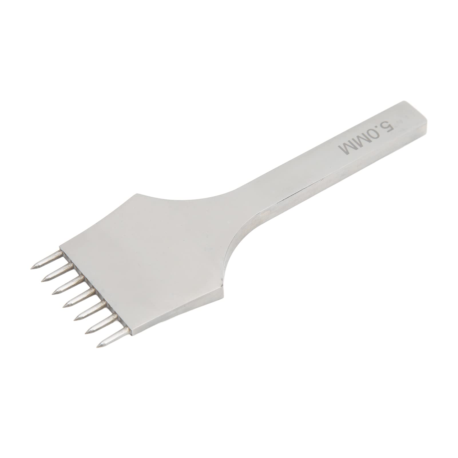 5mm Leather Pricking Iron - 7 Teeth High-Speed Steel Round Punch Tool for Leather Craft, Sewing, Stamping & Engraving | Perfect for DIY Leatherworking, Bookbinding & Shoe Repair Projects