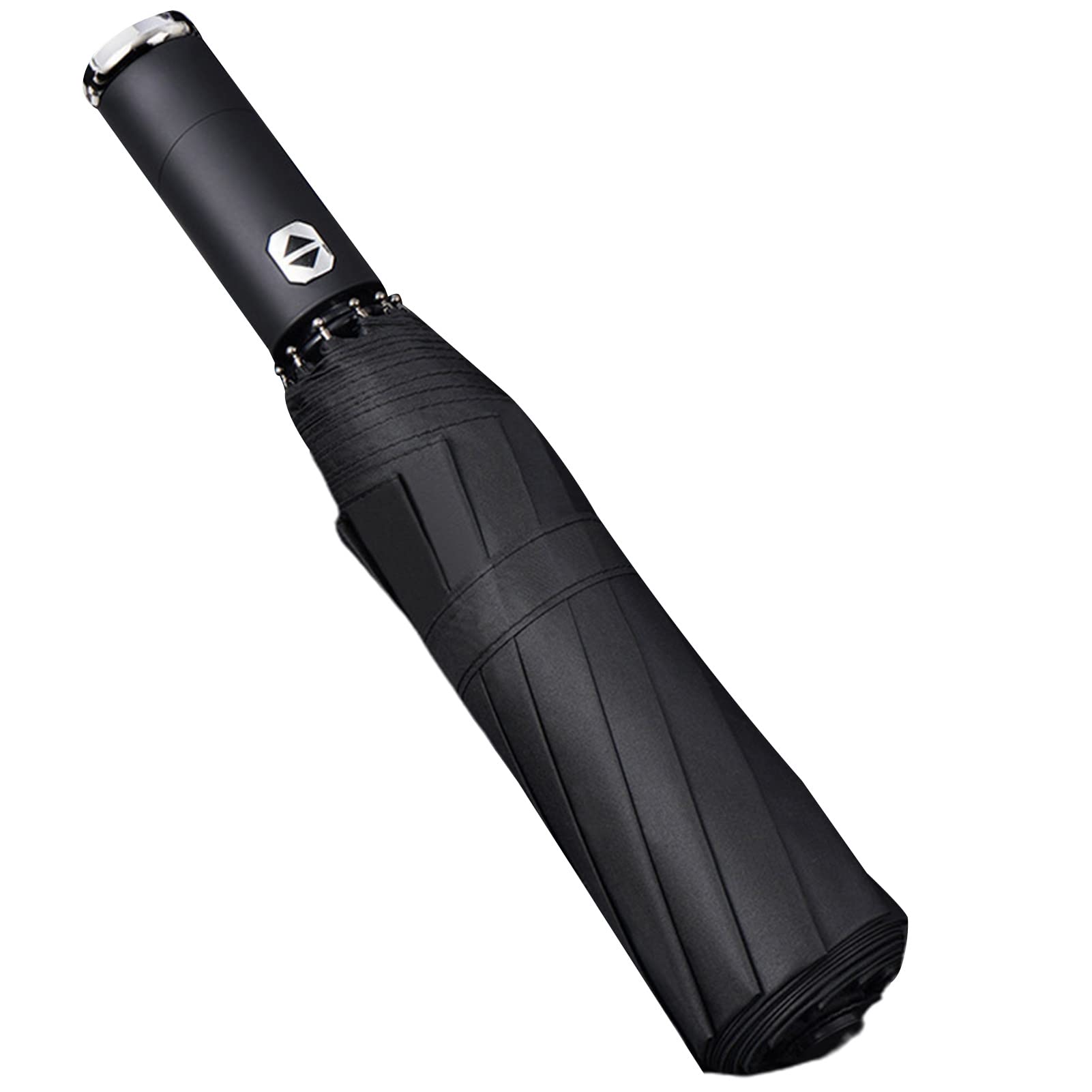 SANWOOD Compact Travel Umbrella - Automatic Open & Close, 10-Rib Durable Design, Thickened Coating for Rain & Wind Protection - Perfect for Hiking, Backpacking, Commuting - Men & Women (Black)
