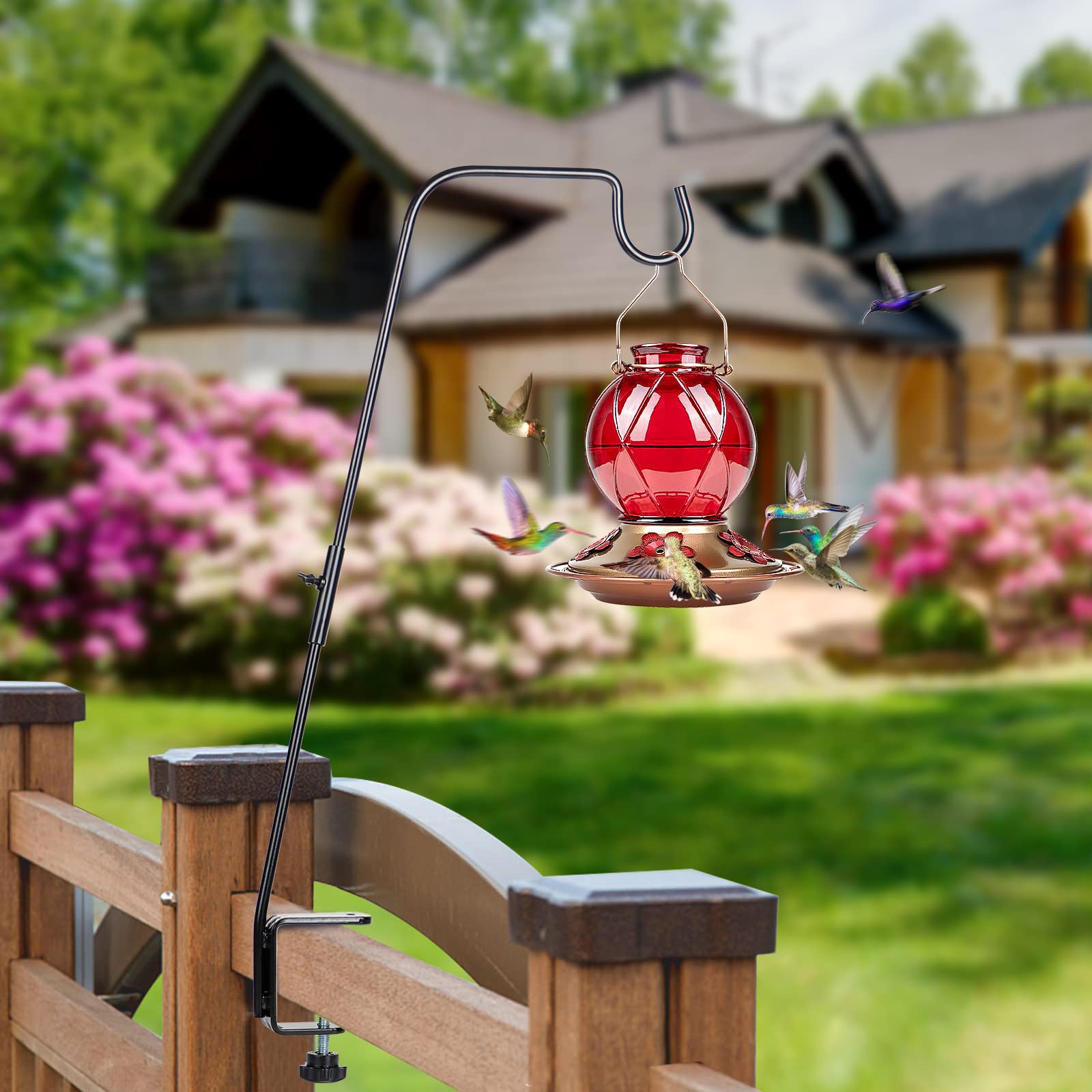 BOLITE 28 Inch Heavy Duty Deck Hook - Bird Feeder Hanger for Hummingbird Feeders, Planters, Lanterns & Wind Chimes - Perfect for Outdoor Decor, Garden Hanging & Holiday Decorations