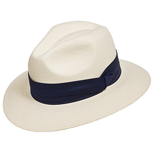 Ivory Straw With Navy Hatband