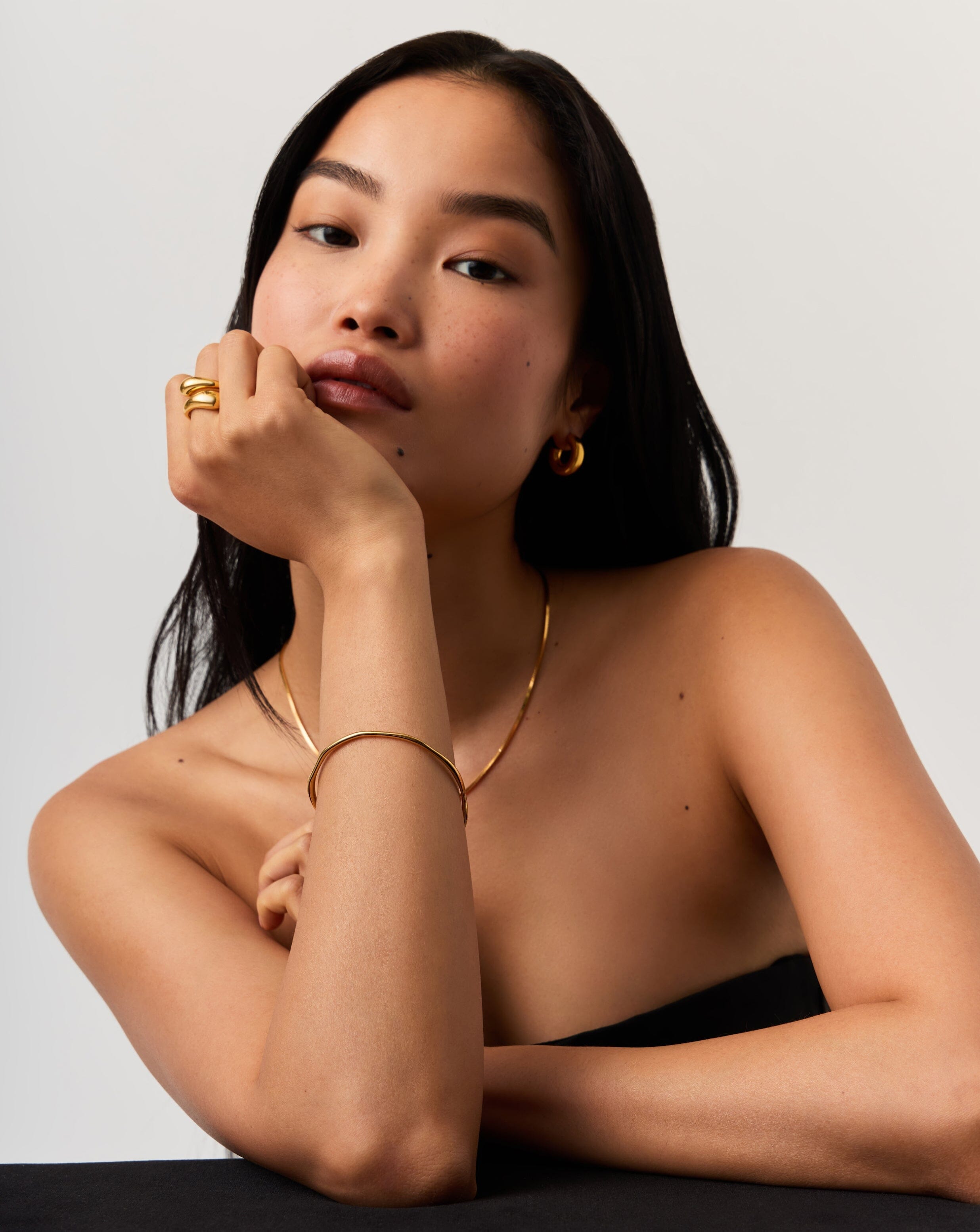 Molten Ripple Bangle Bracelet - 18k Gold Vermeil Plated Women's Jewelry for Everyday Wear & Special Occasions
