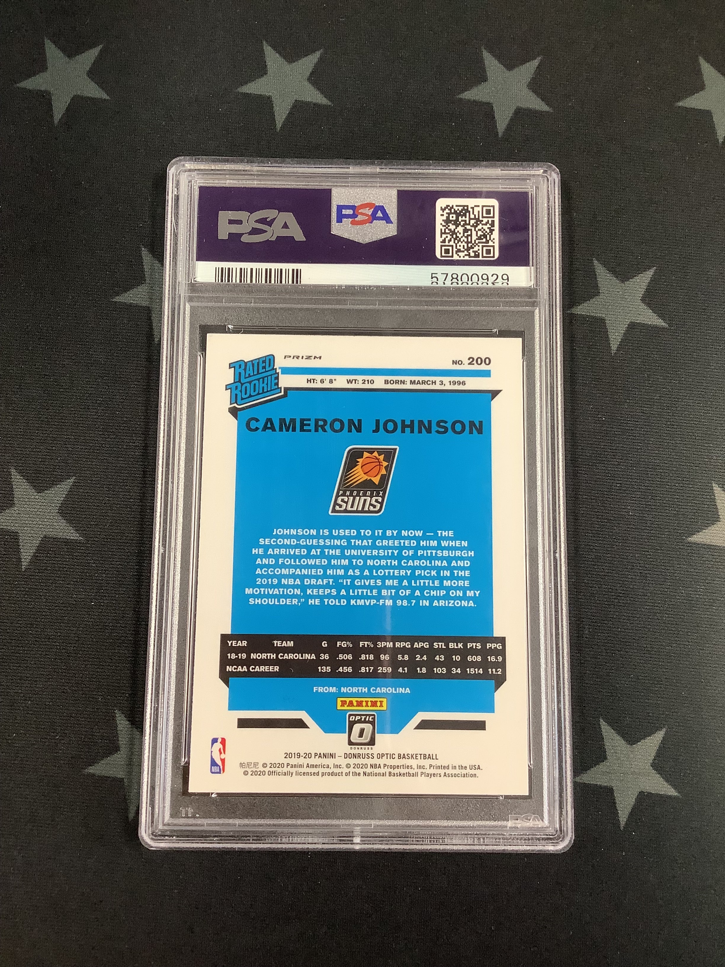 2019 Panini Donruss Optic Basketball Hyper Pink Cameron Johnson #200 PSA Mint 9 57800929 - Rare Basketball Card for Collectors & Sports Fans, Perfect for Trading, Investing & Displaying in Your Collection