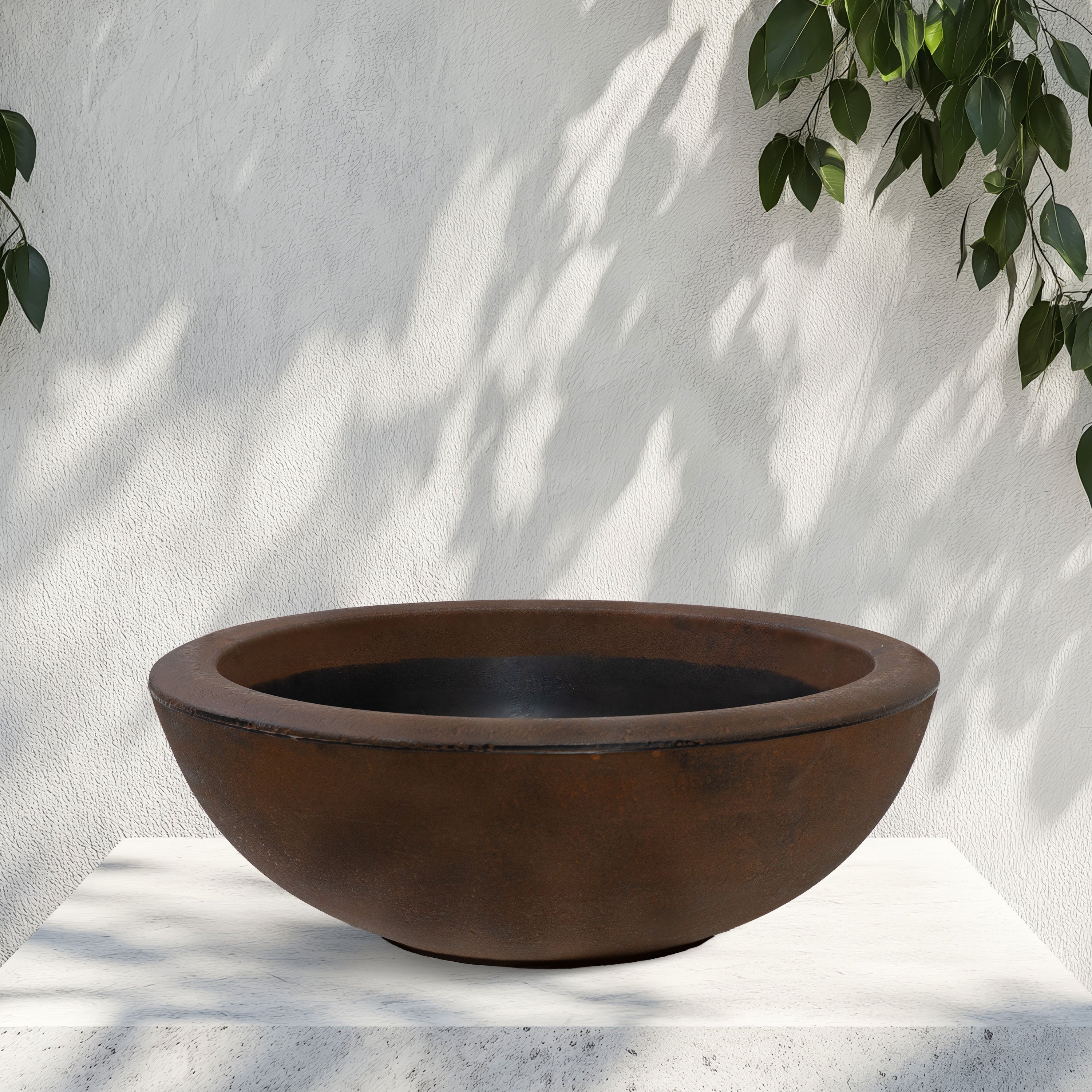 20.75 Inch Sunnydaze Percival Polyresin Outdoor Planter Bowl - Durable Garden Decor for Patio, Porch & Backyard Landscaping