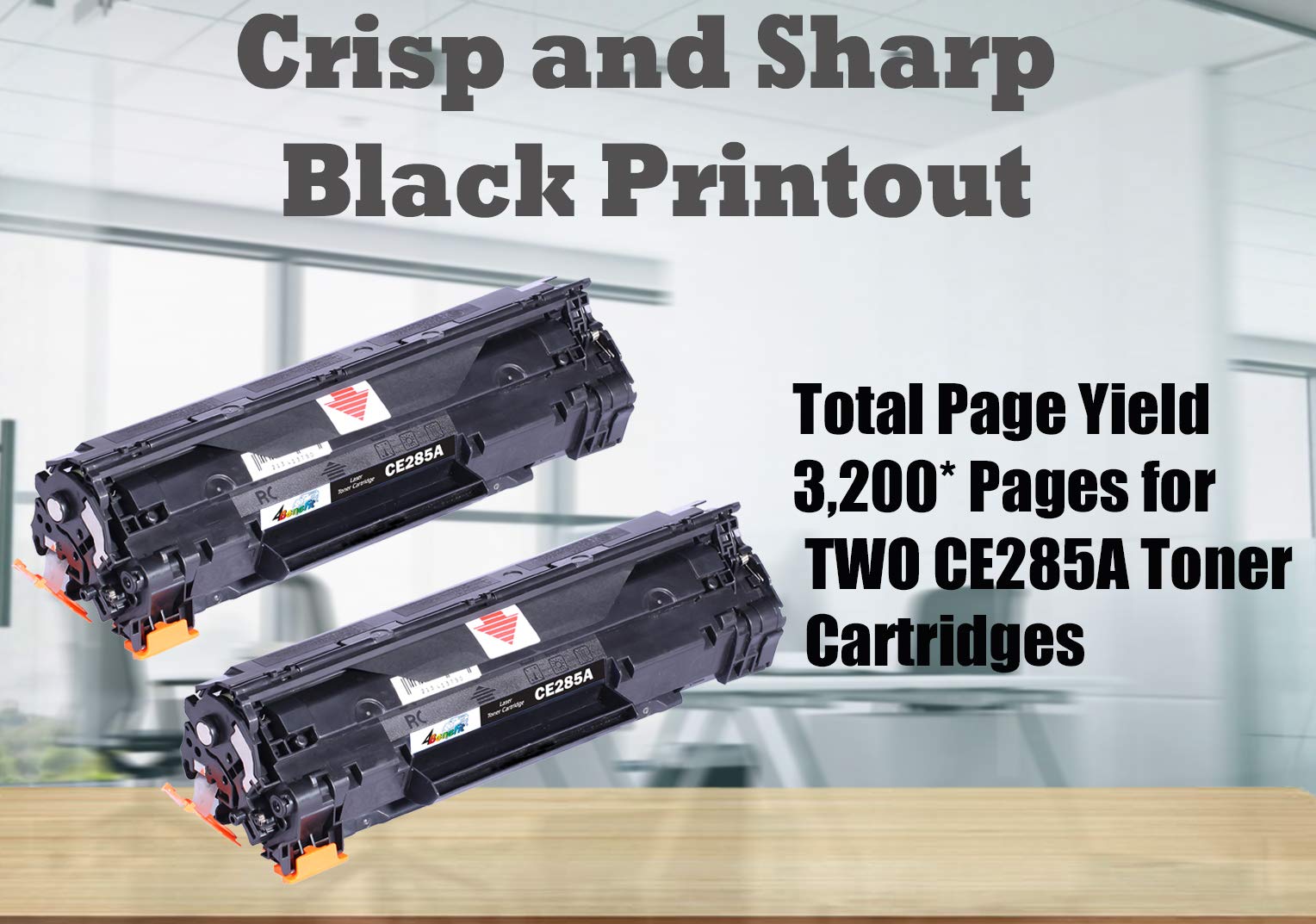 (Set of 2) High-Yield CE285A/HP 85A/258A/CF285A Compatible Toner Cartridges (2-Pack Black) for HP LaserJet Pro P1102W/P1109W/M1212NF/M1217NFW Printers - Ideal for Home Office & Small Business Printing Needs