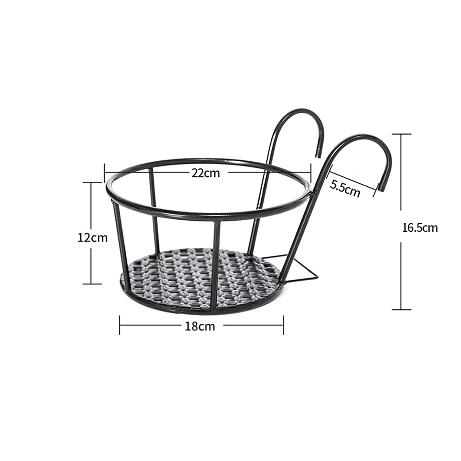 Iron Hanging Flower Stand for Balcony - 2 Pack Outdoor Decorative Plant Holder with Rust-Proof Coating | Perfect for Small Spaces, Patio Decor & Vertical Garden Ideas