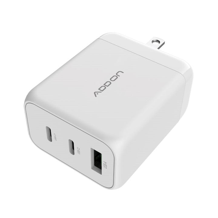 65W GaN Wall Adapter with 3 Ports - Fast Charging for iPhone, Samsung, iPad & More - Perfect for Home, Office & Travel