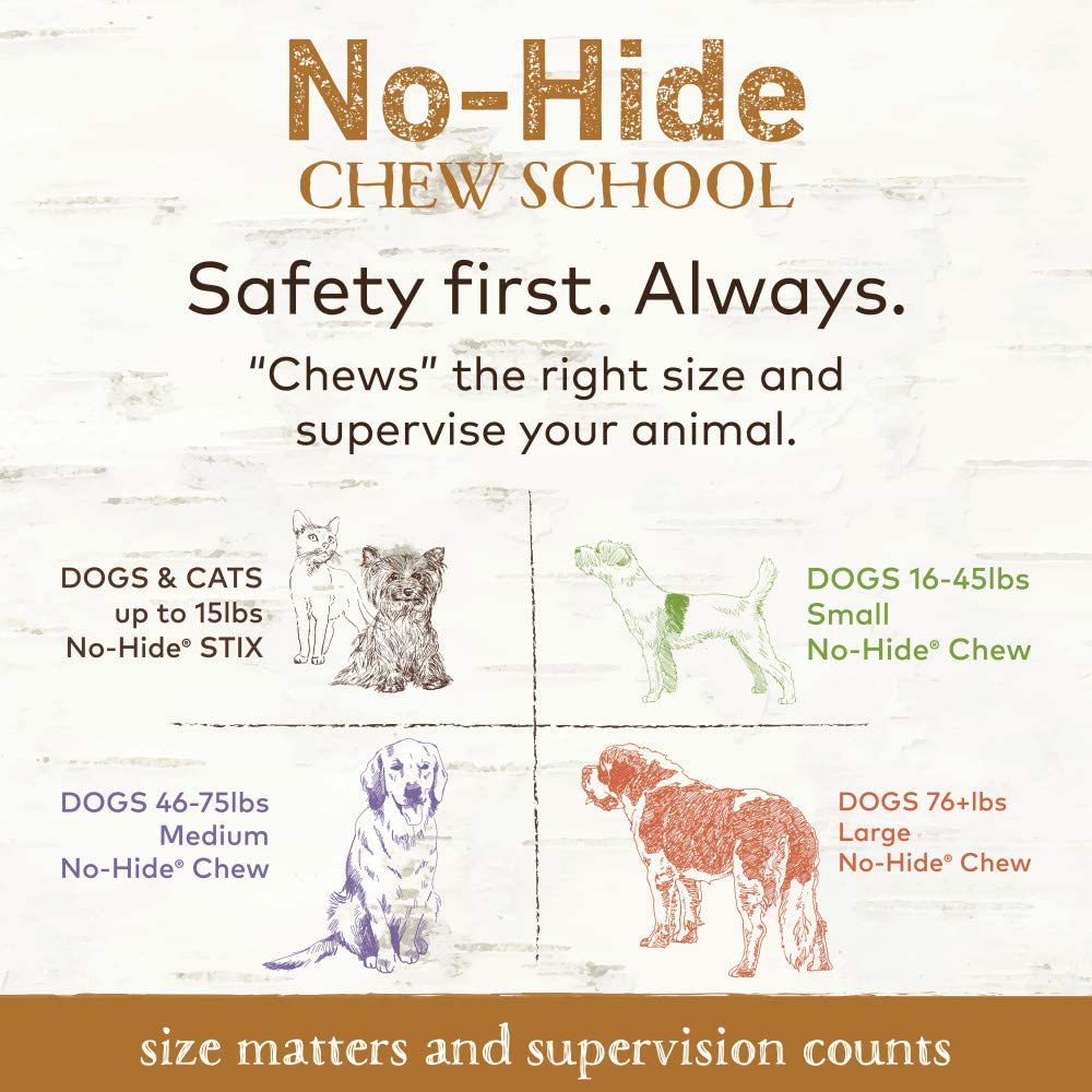 Natural No Hide Peanut Butter Stix Dog Chews - Healthy & Digestible Long-Lasting Treats for Puppies & Adult Dogs - Perfect for Training, Teething & Dental Health