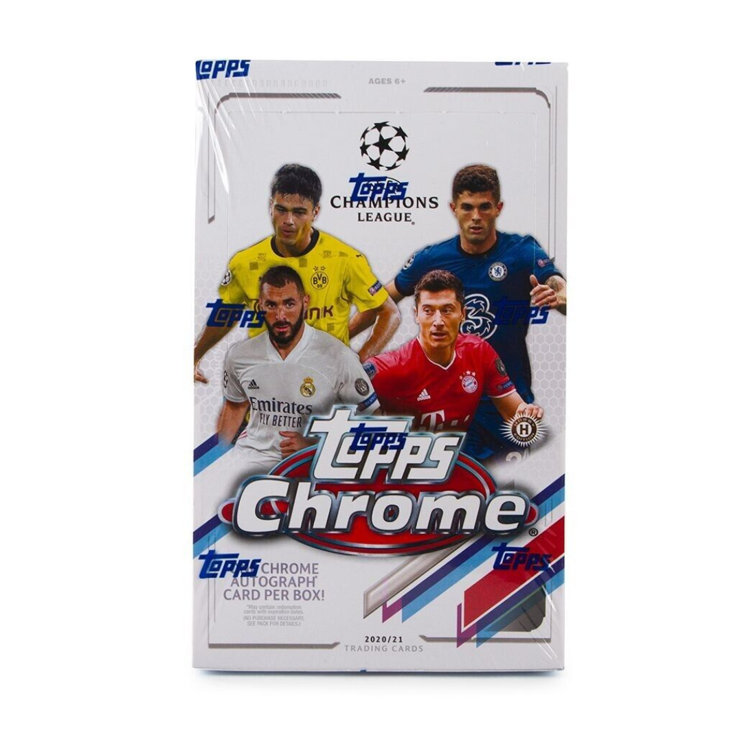 2020-2021 Topps UEFA Champions League Chrome Soccer Hobby Box - Collectible Soccer Trading Cards for Fans & Investors - Perfect for Game Nights, Gifts, and Card Collections