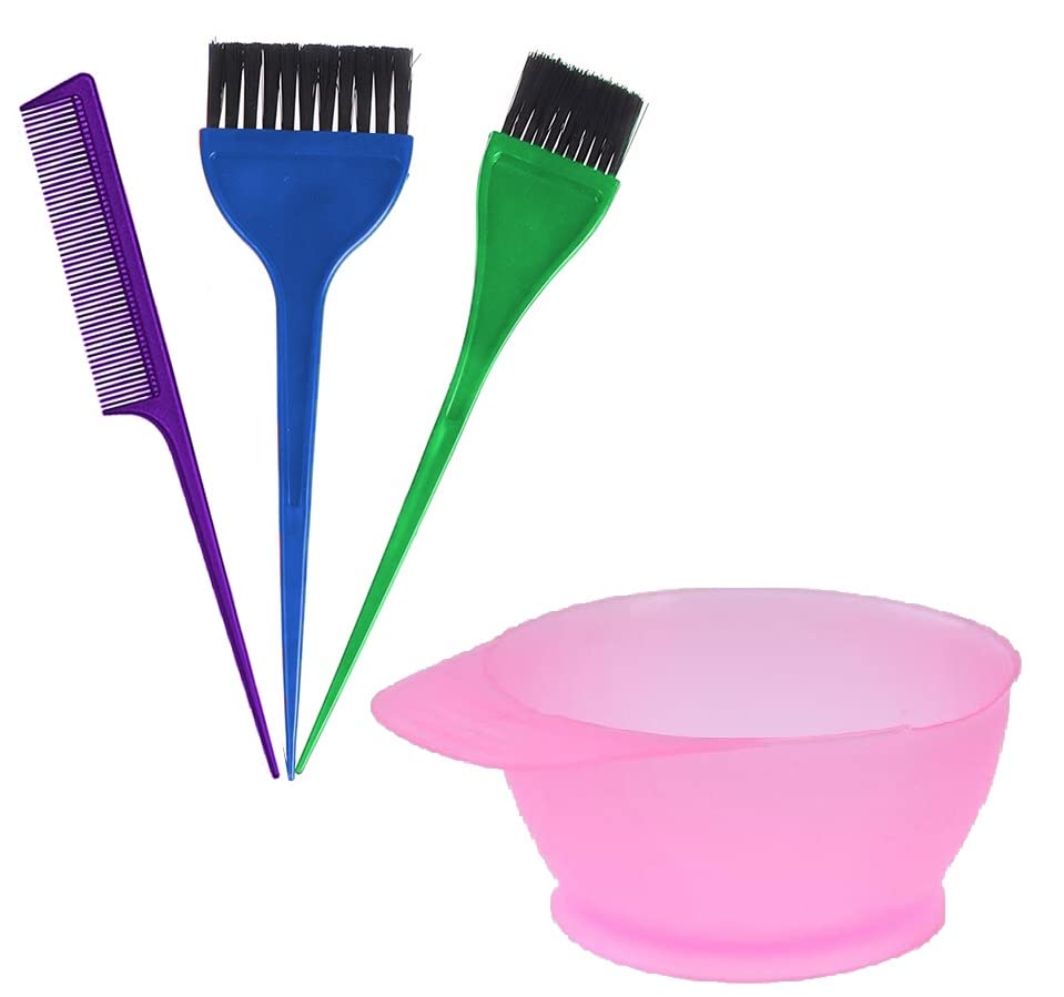 Ghelonadi Professional Hair Dye Bowl & Brush Set - 100ml Mixing Bowl, Coloring Brush, Tail Comb - ABS Plastic Salon Tools for Men & Women - Perfect for Home Hair Coloring & DIY Salon Treatments
