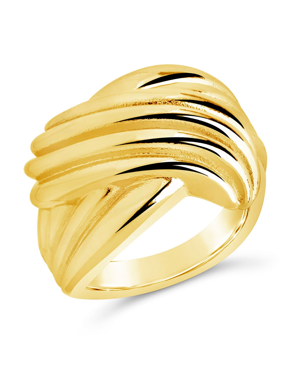 Plié Textured Statement Ring for Women - Bold & Unique Fashion Jewelry - Perfect for Parties, Weddings & Everyday Wear