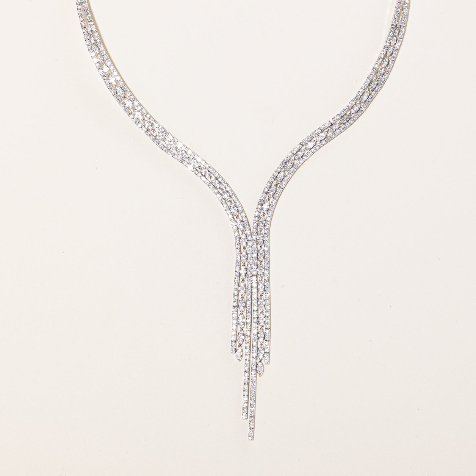 18K Gold Diamond Drop Necklace for Women - 5.93 Carat Total Weight (ctw) - 17 Inch Chain - Elegant Dangle Pendant for Anniversary, Wedding & Special Occasion Gifts