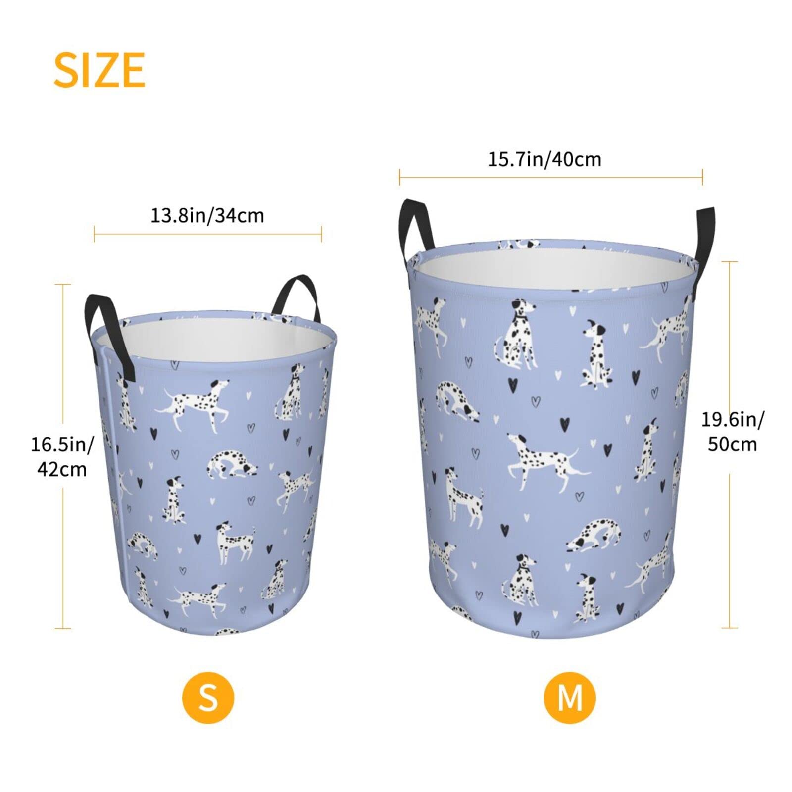 Funny Dalmatian Dog Collapsible Laundry Basket - Waterproof Fabric Hamper with Handle for Clothes, Toys & Storage | Large Foldable Organizer Bin for Bathroom, Bedroom & Kids Room | Perfect for Laundry, Toy Collection & Home Organization