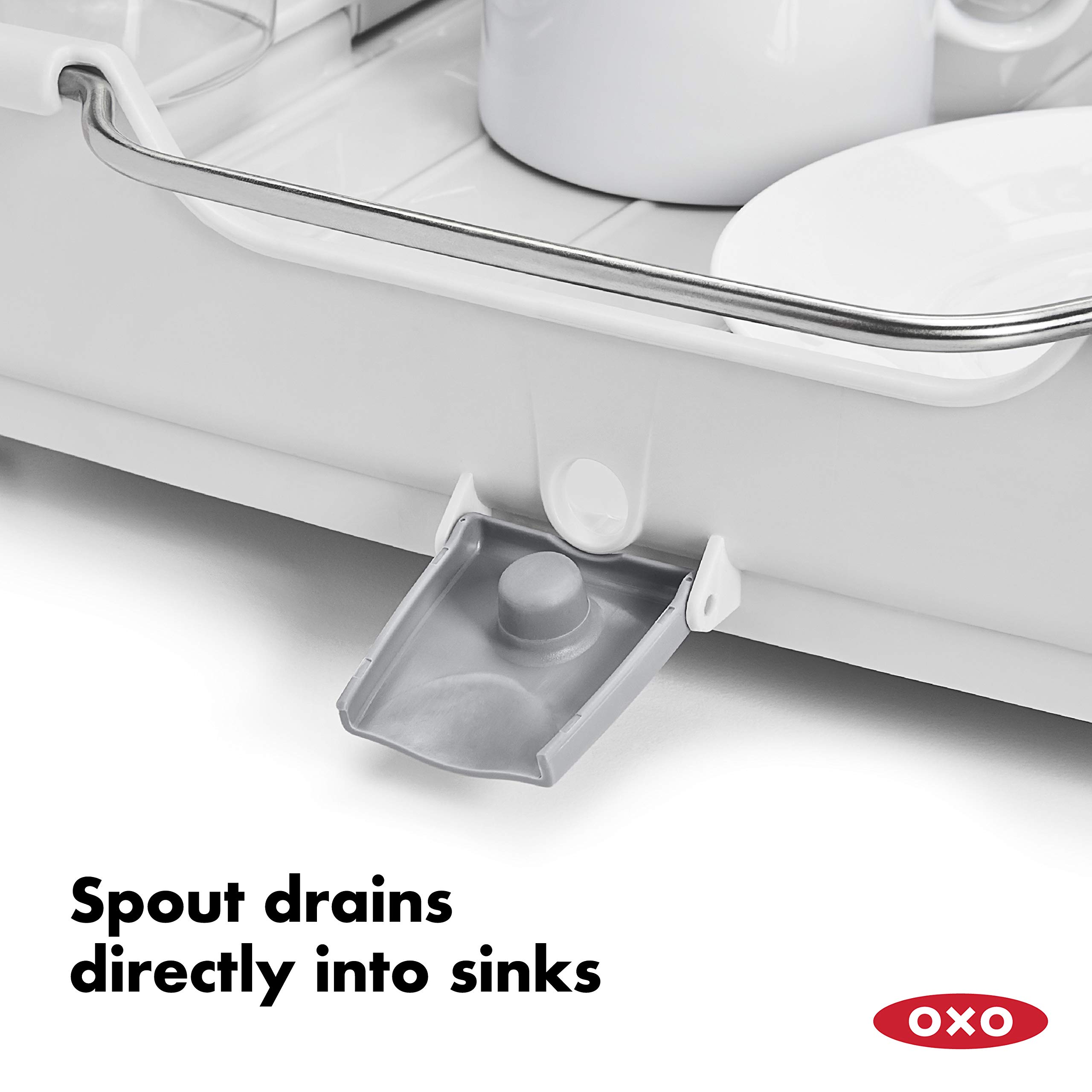 OXO Good Grips Foldable Dish Drying Rack - Space Saving Kitchen Organizer for Countertop, Sink & Small Spaces - Perfect for Apartments, RVs & Compact Kitchens