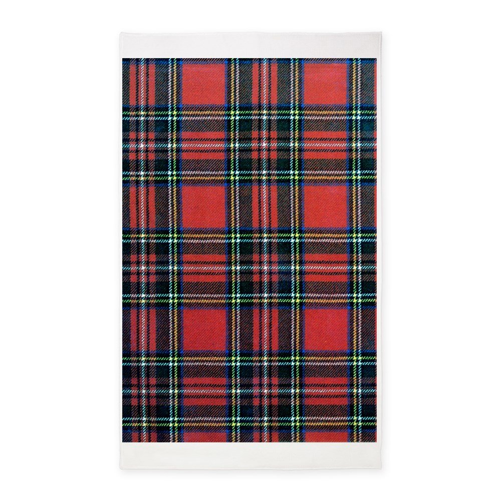 Royal Stewart Tartan 3'x5' Area Rug - Premium Decorative Fabric Throw Rug for Living Room, Bedroom & Office - Soft Plaid Floor Mat for Home Decor & Scottish Theme Interior Design