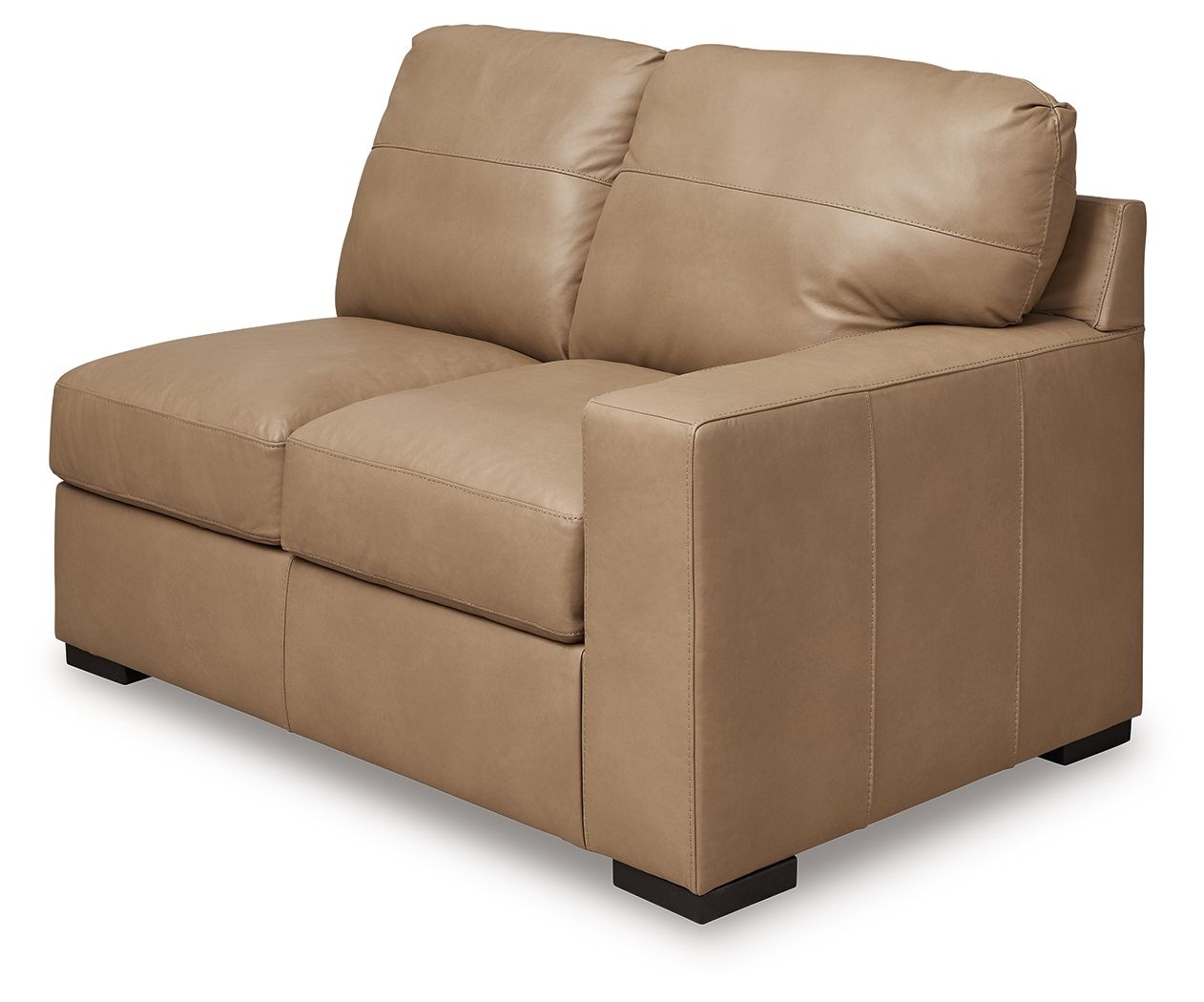 Bandon Toffee 4-Piece Sectional Sofa with RAF Loveseat - Leather Match Living Room Set for Modern Home & Family Gatherings