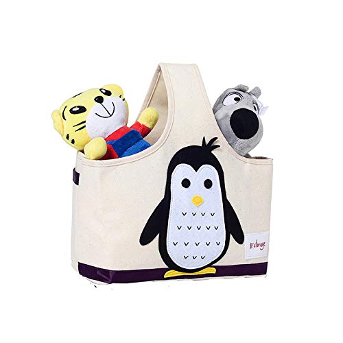 Cute Cartoon Storage Basket - Foldable Baby Toy Organizer for Travel & Nursery - 28x36x15cm