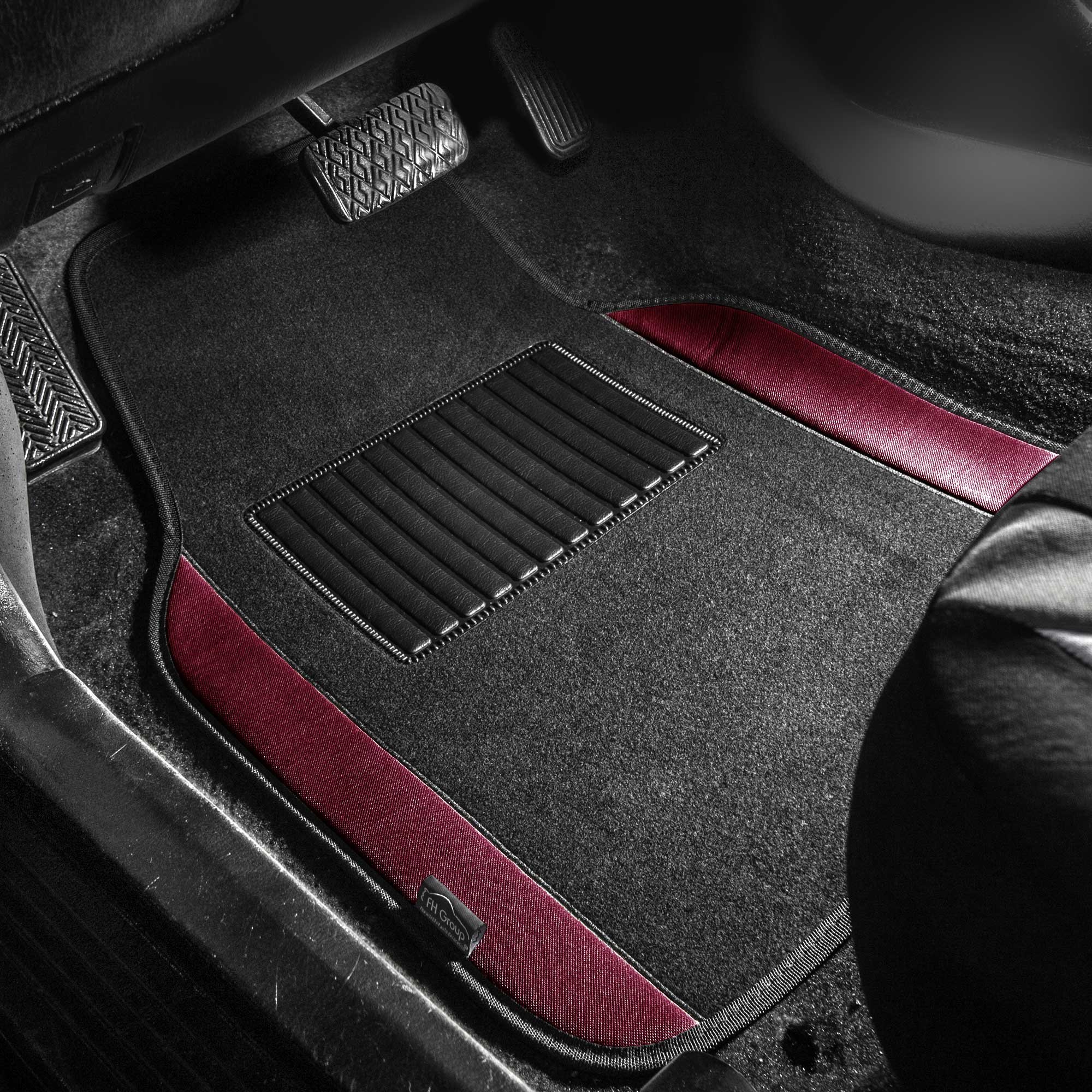 TLH Lightweight Breezy Car Seat Covers Full Set - Burgundy Flat Cloth, Airbag Compatible with Floor Mats - Universal Fit for Cars, Trucks & SUVs | Perfect for Road Trips, Daily Commutes & Protecting Your Vehicle Interior