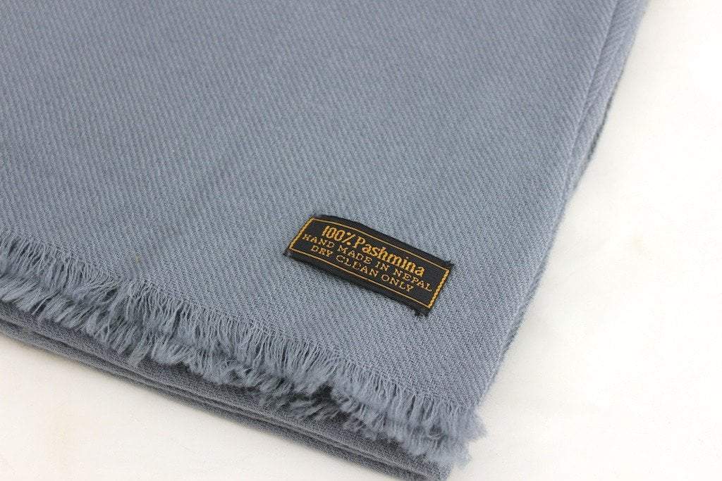 100% Pure Pashmina Shawl - Soft Cashmere Wrap Scarf in Light Grey for Women, Perfect for Winter, Weddings & Special Occasions