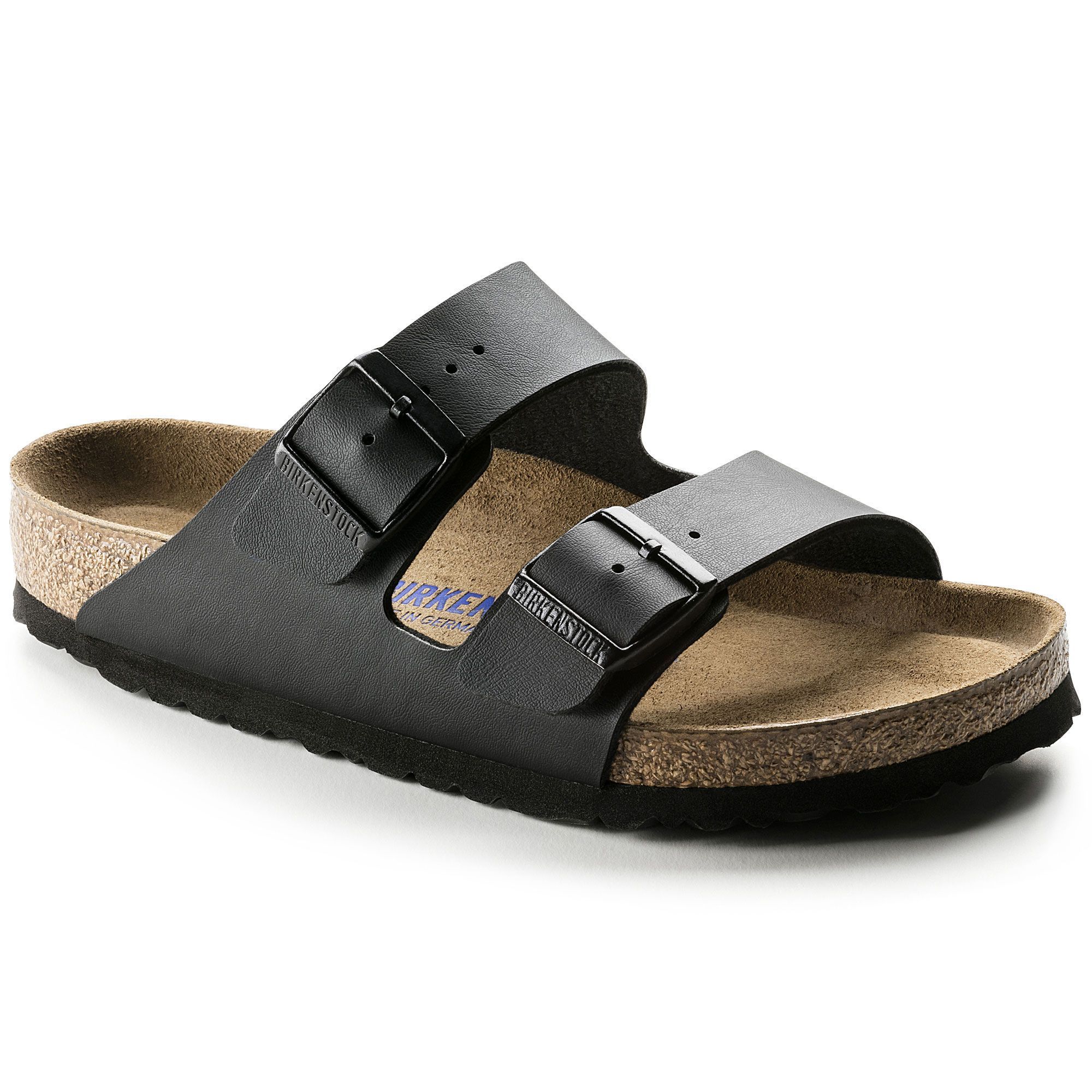 BIRKENSTOCK ARIZONA Soft Footbed Sandals - Unisex Comfortable Black Birko-Flor Leather Slides for Men & Women | Perfect for Casual Wear, Home, and Outdoor Activities